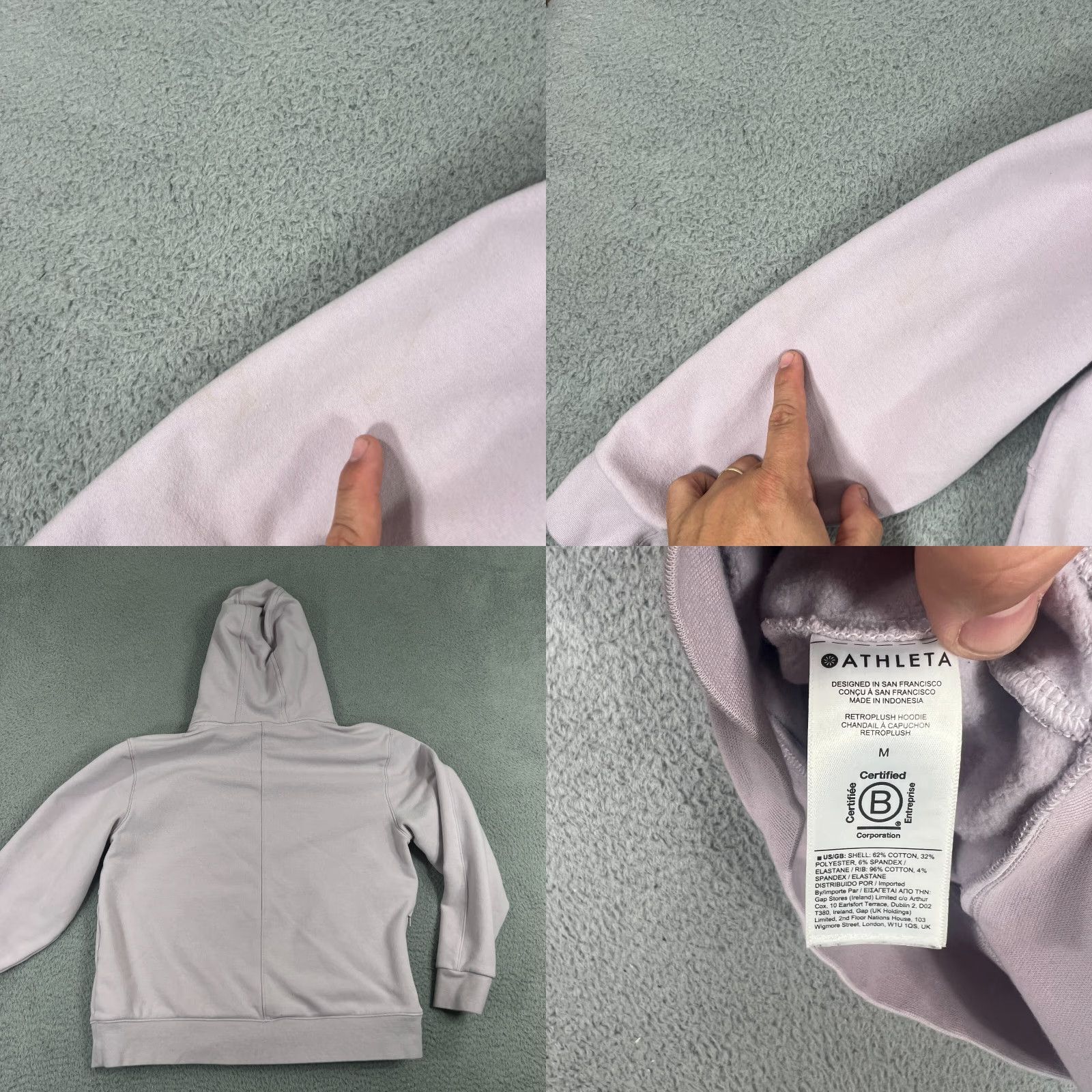 Athleta ATHLETA Hoodie Womens M Fleece Retroplush Pullover Buff Purple 982369-02 Size M / US 6-8 / IT 42-44 - 8 Thumbnail
