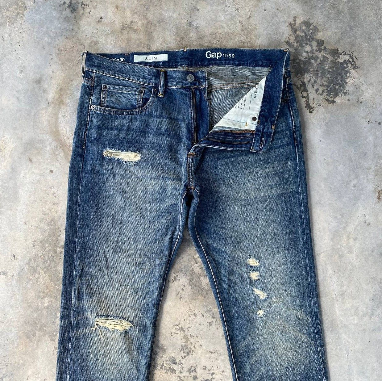 Gap VINTAGE Y2K GAP DISTRESSED GRUNGE DENIM Size US 33 - 7 Thumbnail