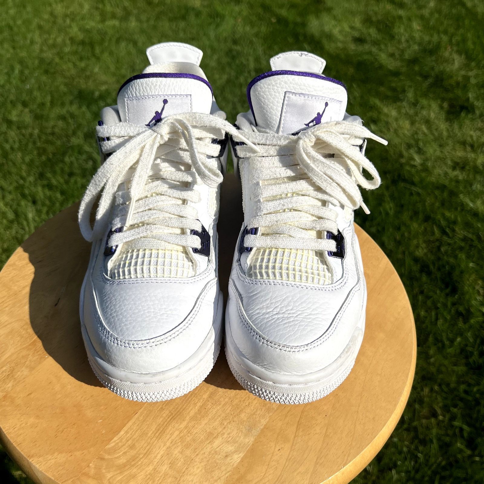 Jordan Brand × Nike Air Jordan 4 Retro GS Purple Metallic Men's Shoes - Size 6.5 Size US 6.5 / EU 39-40 - 5 Thumbnail