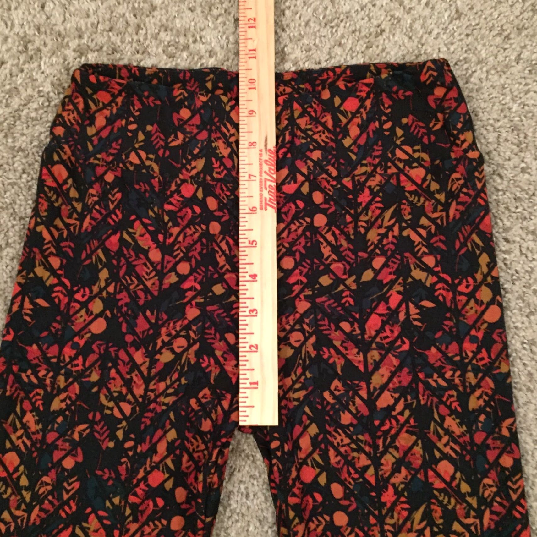 Vintage LuLaRoe Leggings One Size OS Black Orange Floral NWOT Size 42" / US 20 - 3 Thumbnail
