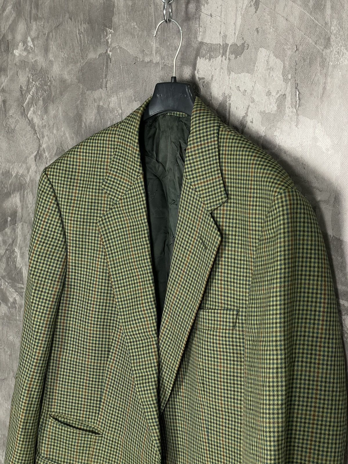 Burberry × Vintage Vintage Burberry Blue Check Wool Blazer Jacket Size 50R - 7 Thumbnail
