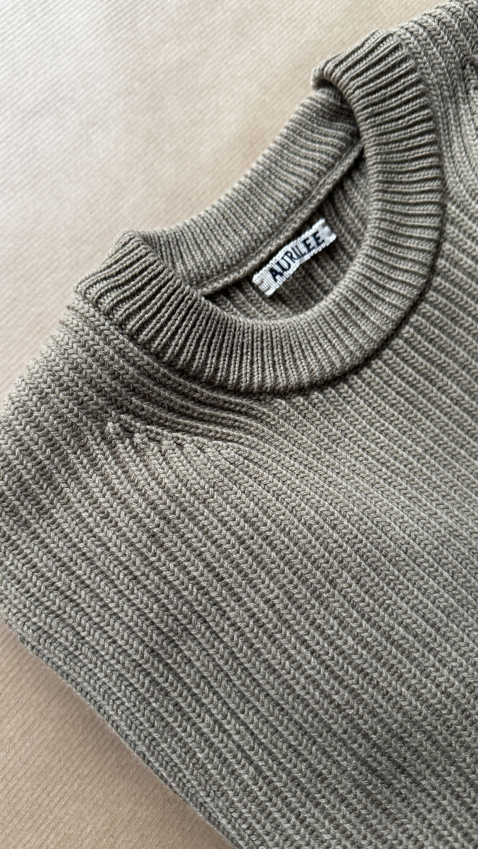 Auralee aa . 5 . SUPER FINE WOOL RIB KNIT BIG P/O . A6AP01RK | Grailed