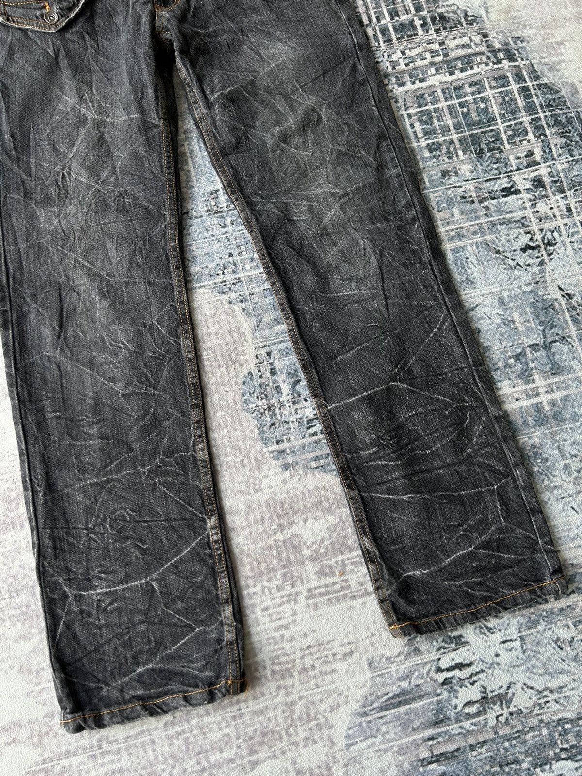20471120 Nylaus Punk Double Waist Black Denim Size US 30 / EU 46 - 3 Thumbnail