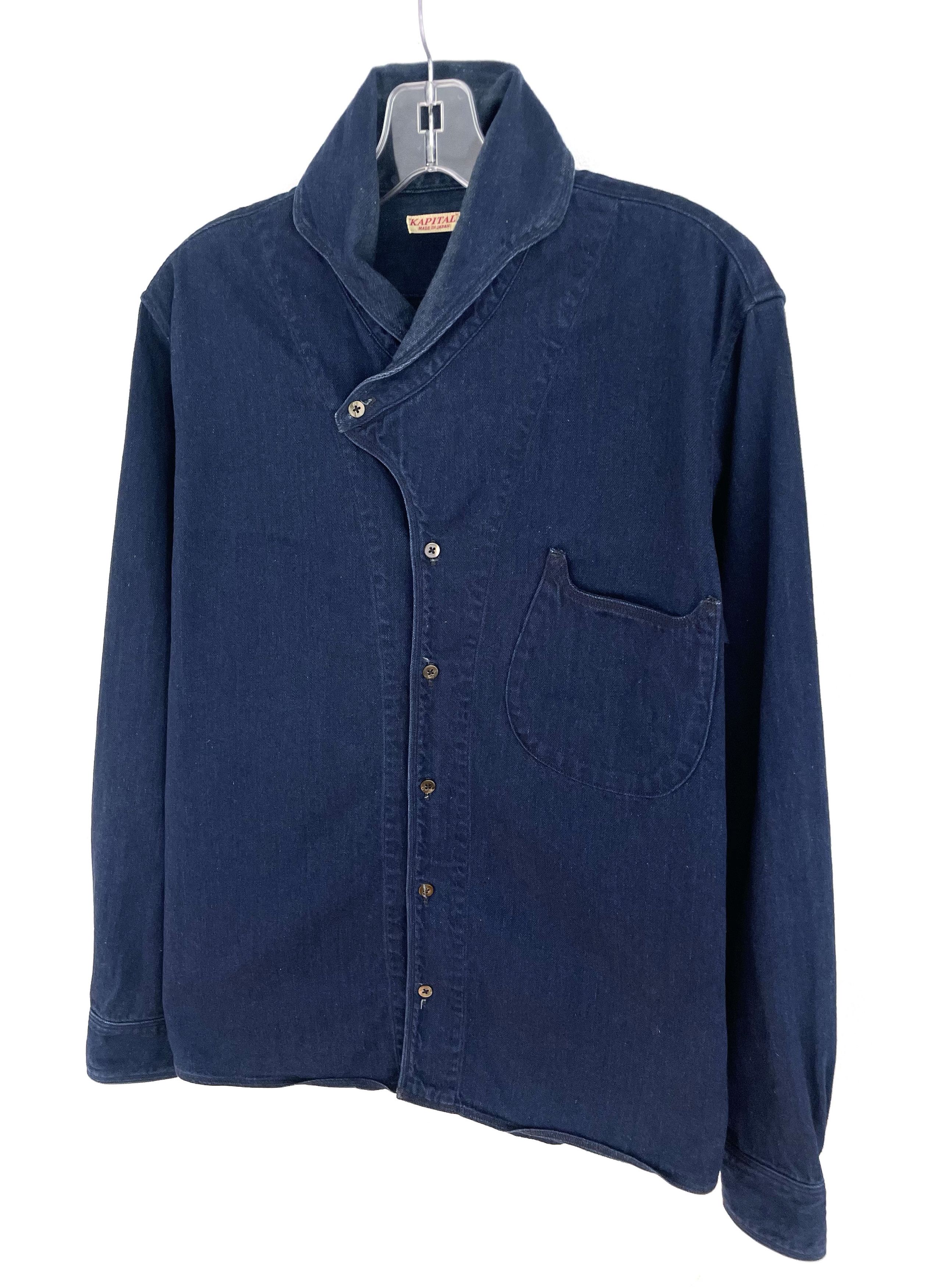 Kapital Asymmetrical Denim Shirt Size US L / EU 52-54 / 3 - 2 Thumbnail