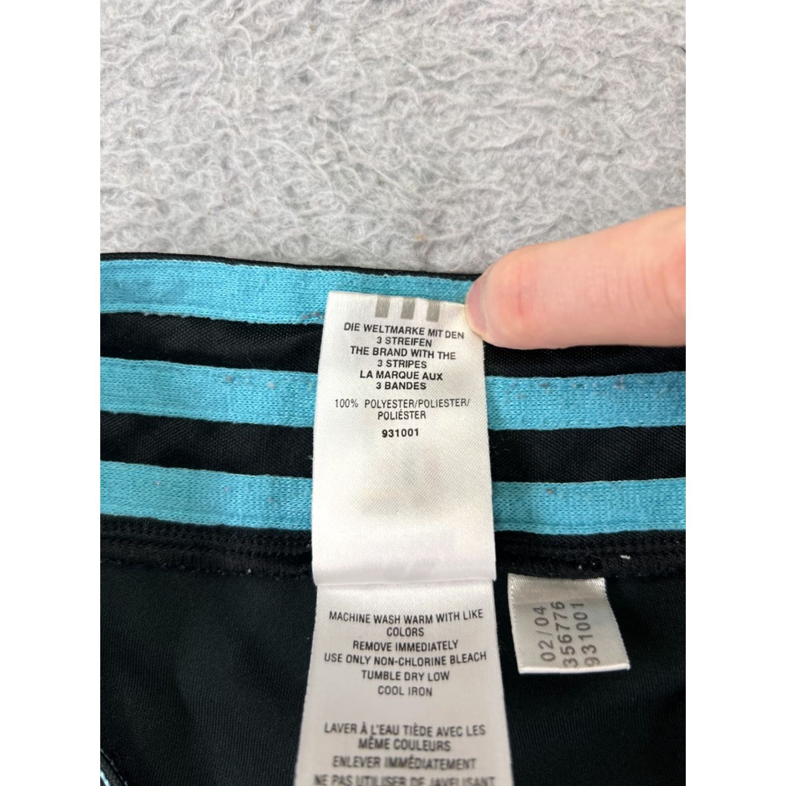 Adidas Adidas Shorts Womens Small Black Blue 100% Polyester Drawstring Gym Running Size 30" / US 8 / IT 44 - 4 Thumbnail