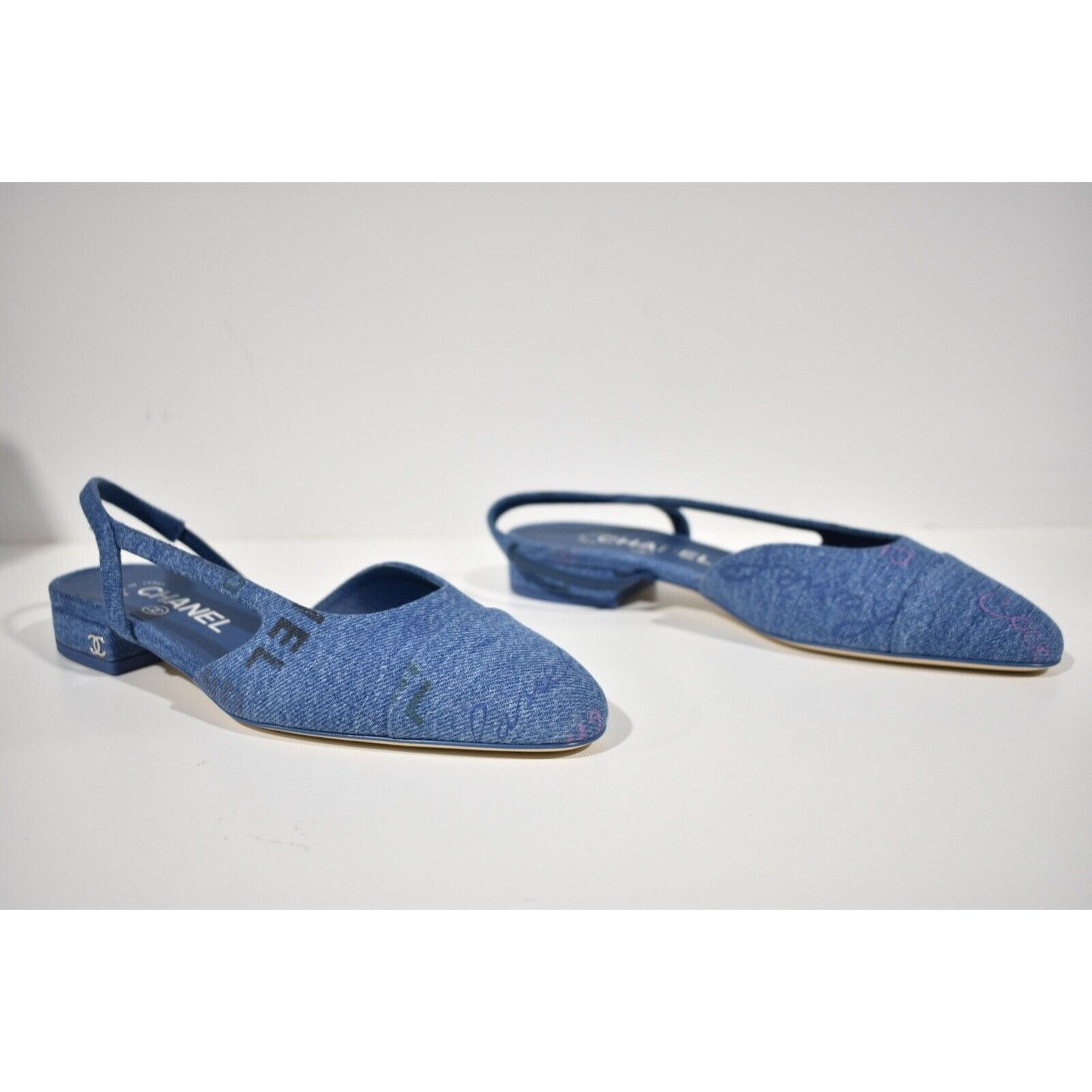 Chanel 22P Mademoiselle Coco Sling Denim Slingback Ballet Flat 39 Size US 9 / IT 39 - 6 Thumbnail