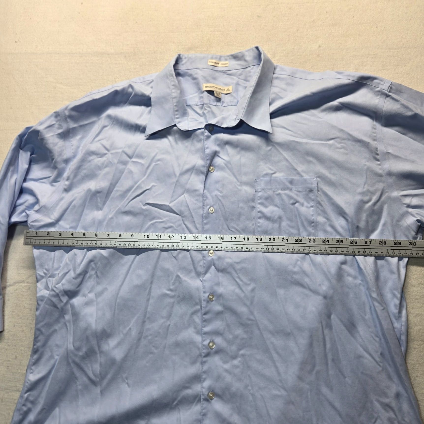 Pronto Uomo Pronto Uomo Shirt Men 22 Button-Up Solid Blue Long Sleeve Casual 34/35 Regular Woman? Size US XXL / EU 58 / 5 - 4 Thumbnail
