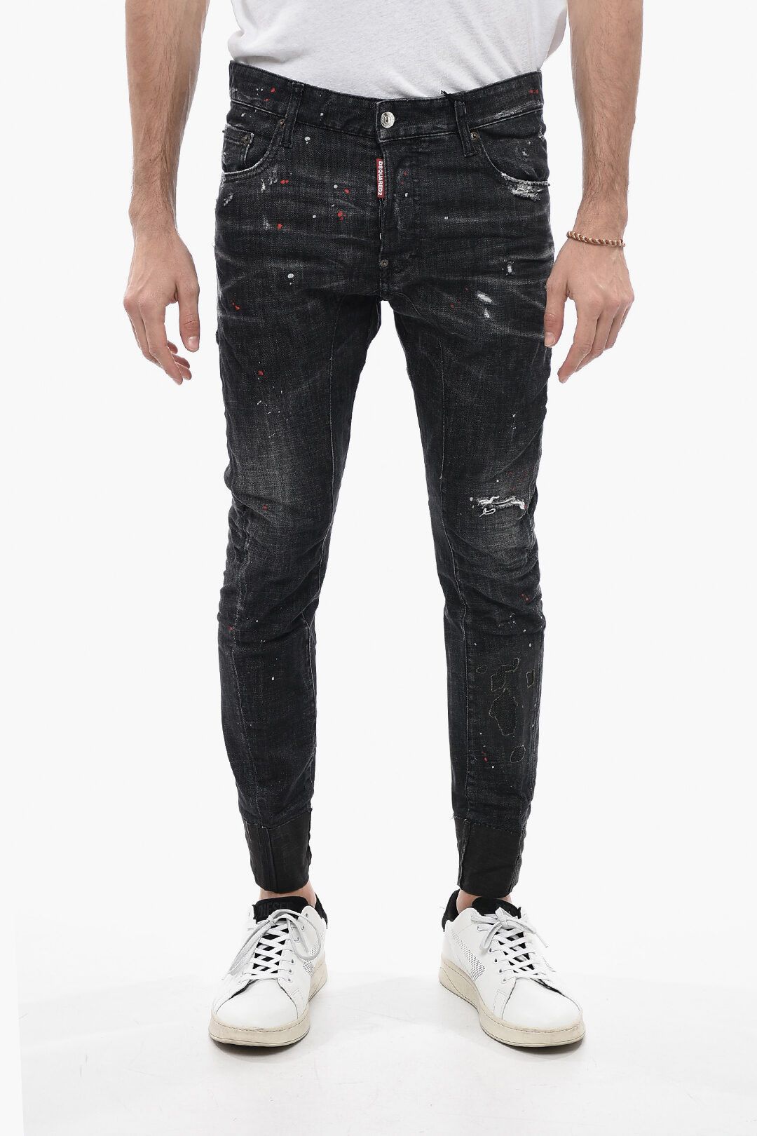 image of Dsquared2 Og1Mm0424 Tidy Biker Denim In Black, Men's (Size 40)