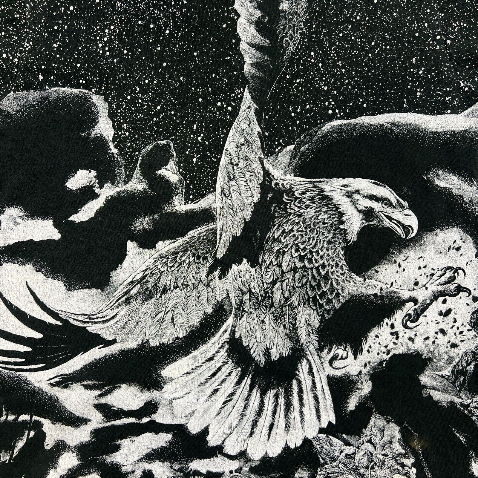 Fruit Of The Loom × Vintage Vintage 1993 Flying Eagle T Shirt XL AOP Single Stitched Tee Size US XL / EU 56 / 4 - 2 Thumbnail