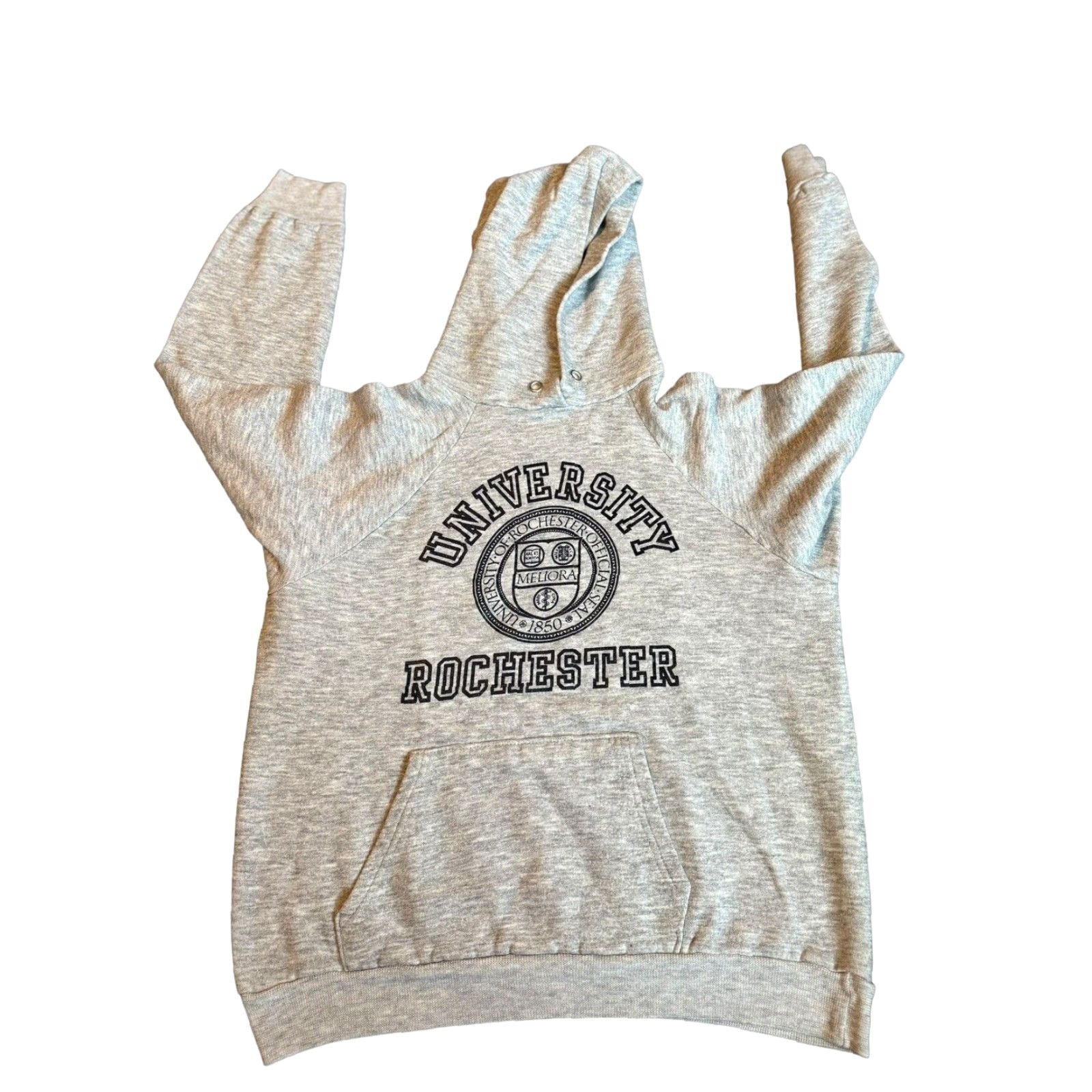 Champion VINTAGE 80s Champion University of Rochester Gray Hoodie L Large Unisex Cotton Long Sleeve College 1980s Rare Size US L / EU 52-54 / 3 - 5 Thumbnail