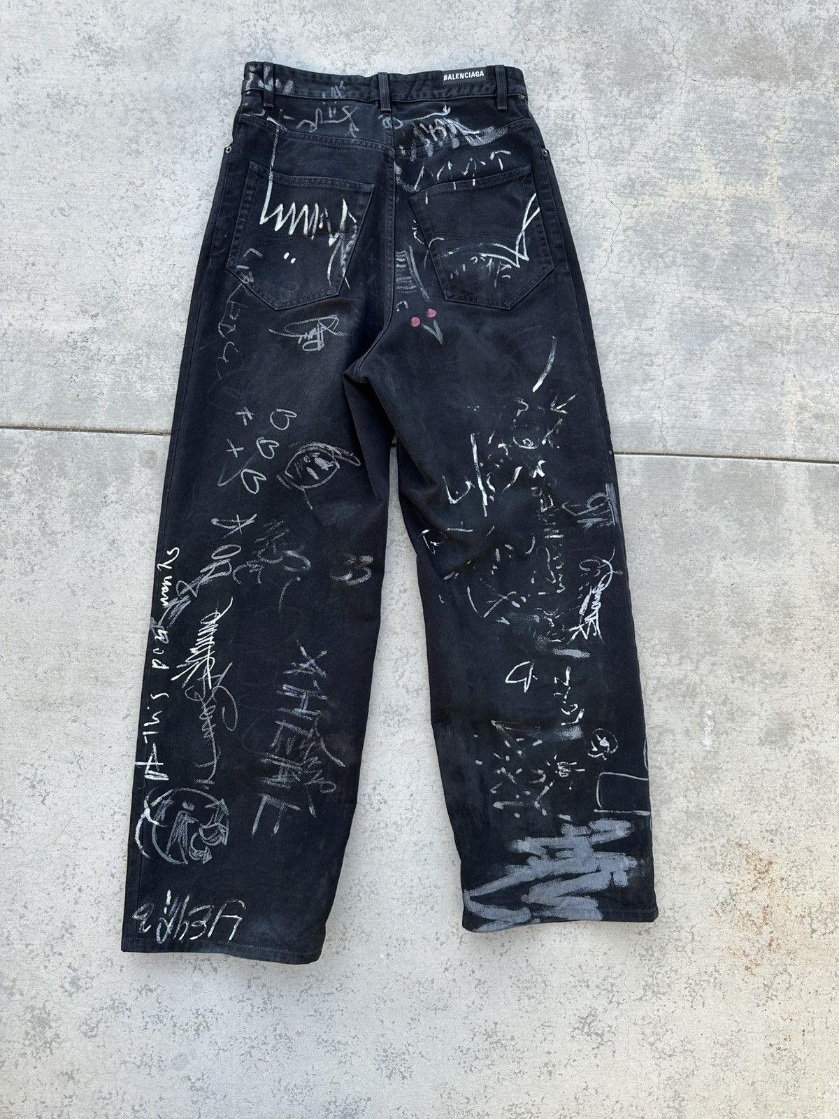 Balenciaga Balenciaga SS23 Black Graffiti baggy Size:XXS Size US 32 / EU 48 - 2 Thumbnail