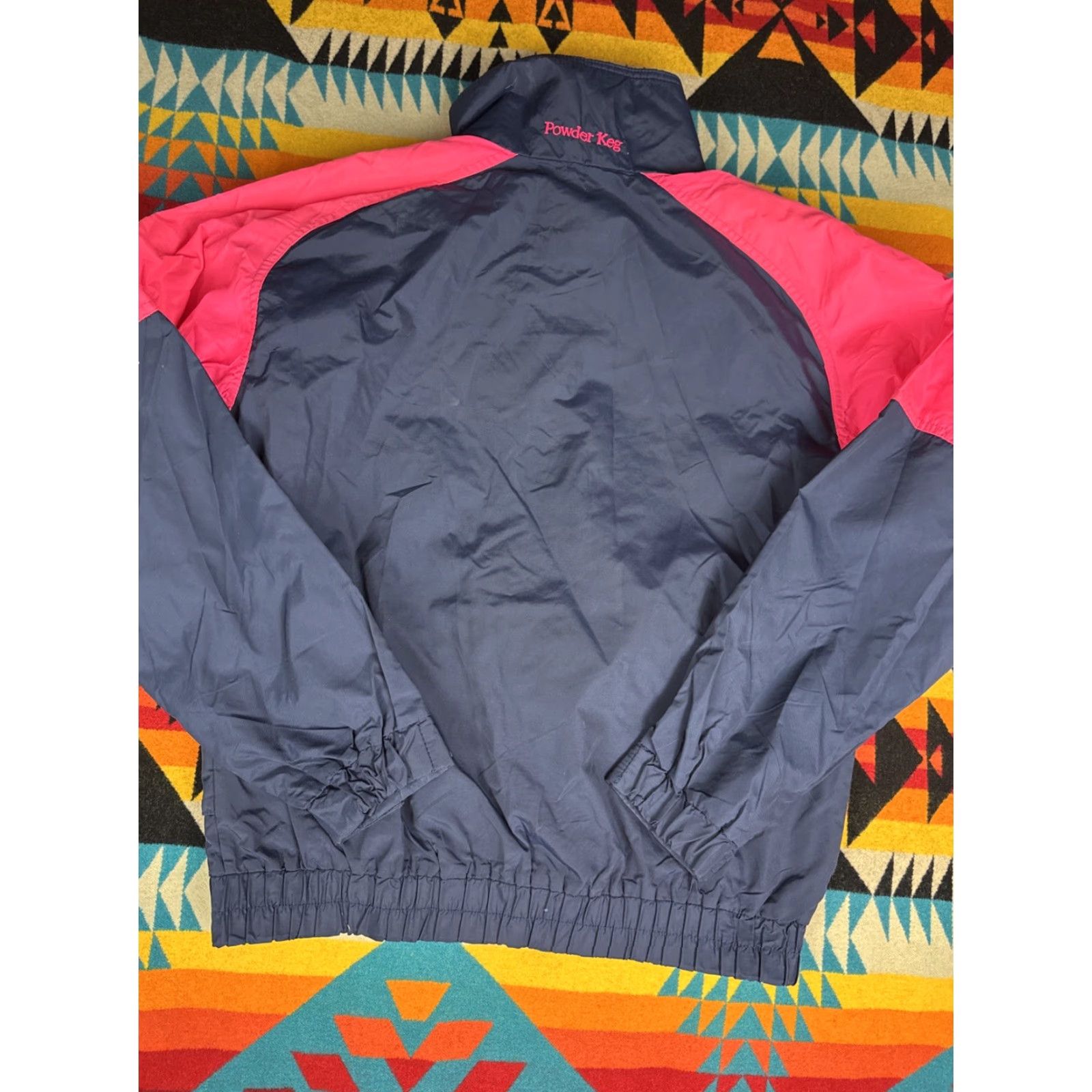 Vintage VINTAGE Columbia Powder Keg Bomber Jacket Men L Pink Neon Blue Jacket Size US L / EU 52-54 / 3 - 3 Thumbnail
