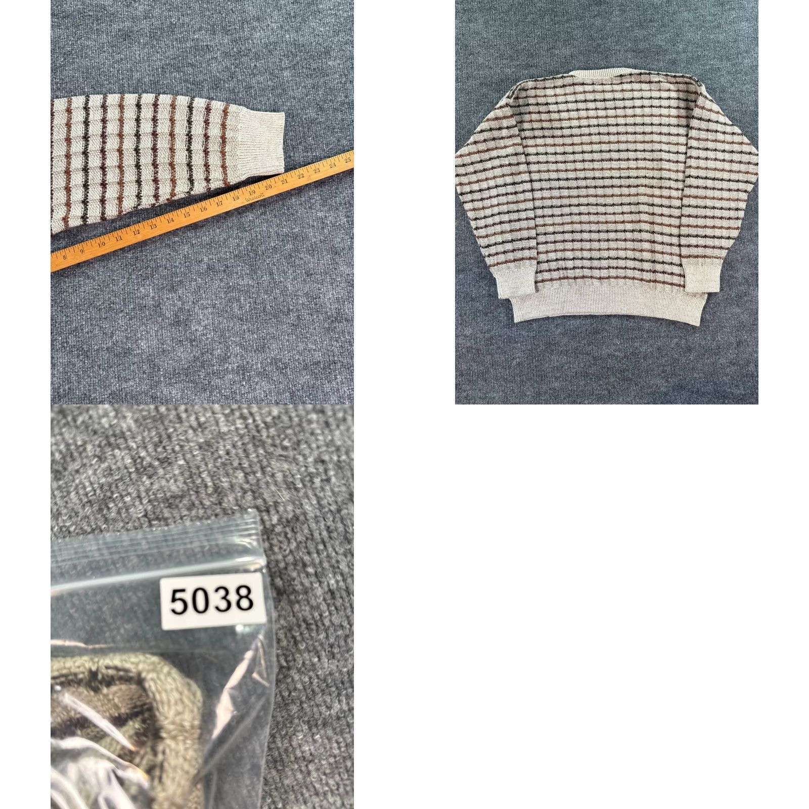 Vintage VINTAGE St. John's Bay Sweater Mens XL Tan Brown Striped Textured Knit Crewneck Size US XL / EU 56 / 4 - 8 Thumbnail