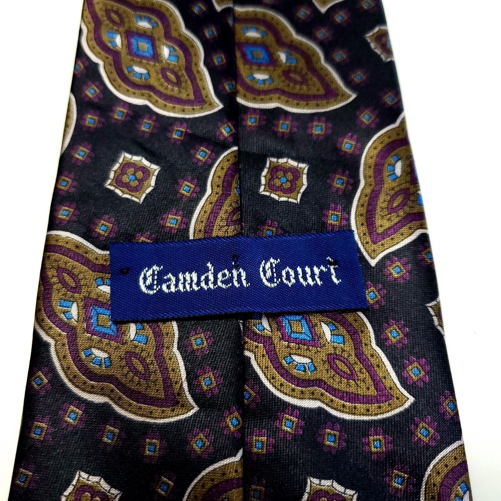 Designer Camden Court Purple Gray Tan Metallic Short Print Polyester Size ONE SIZE - 3 Thumbnail