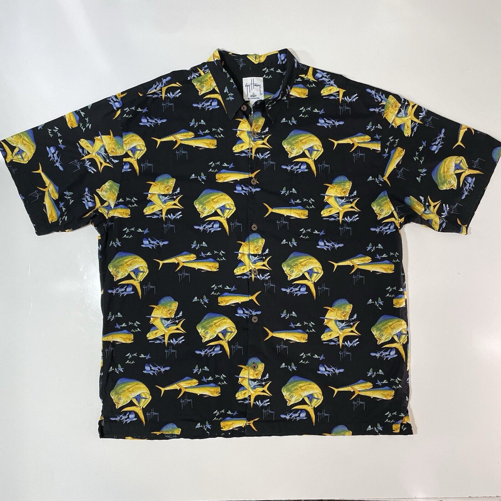 Guy Harvey Guy Harvey Men’s Hawaiian Fishing Shirt Mahi Fish Print 3XL Size US XXL / EU 58 / 5 - 1 Thumbnail