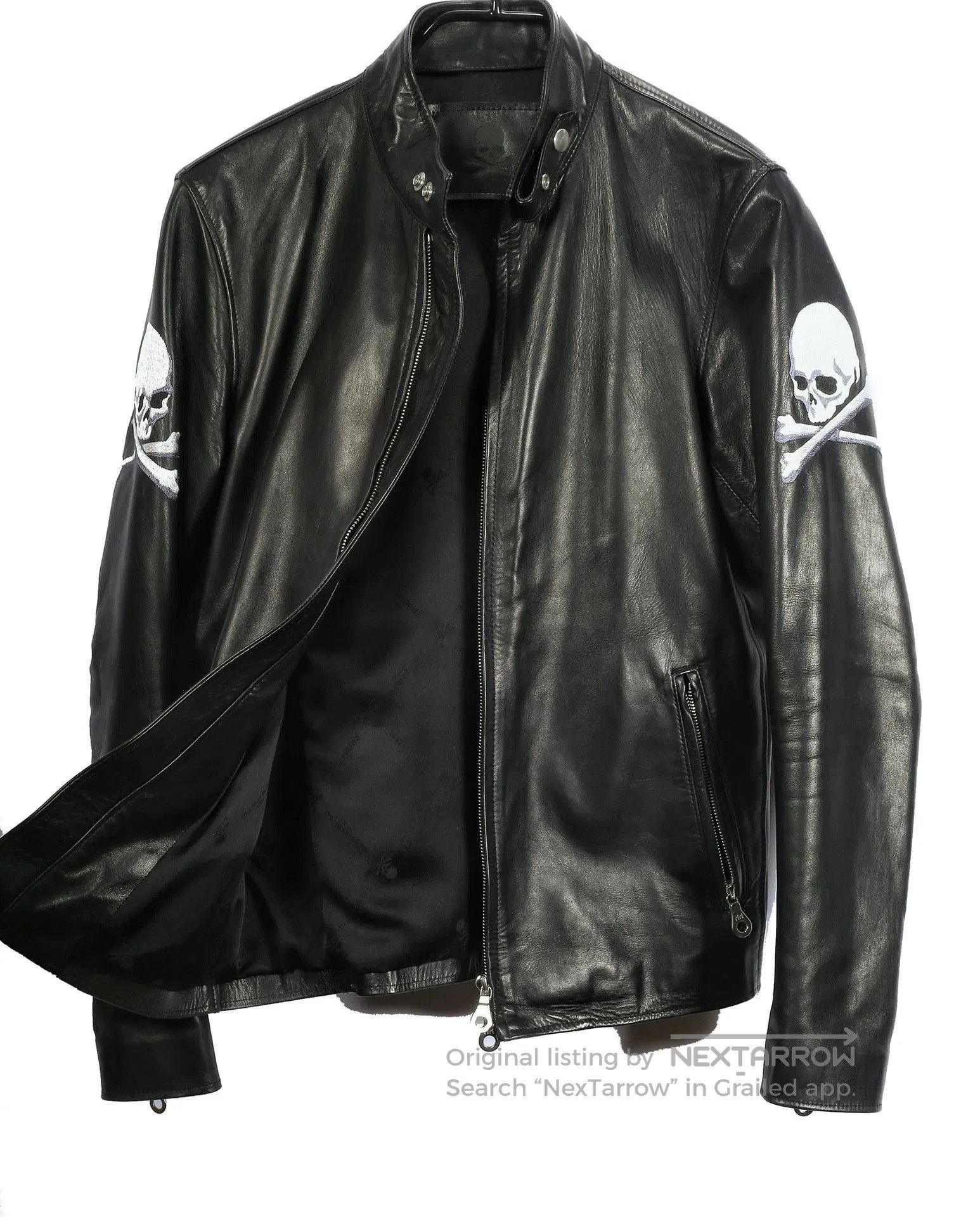 MMW MMJ Embroidered Skull Leather Jacket. Size US M / EU 48-50 / 2 - 3 Thumbnail