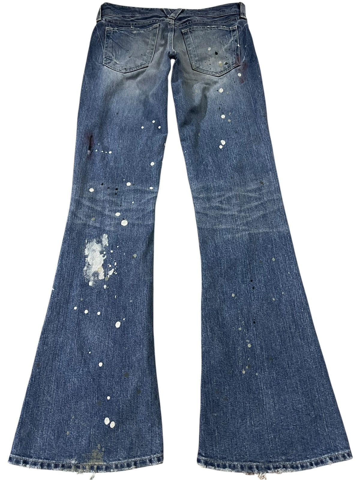 Japanese Brand 💥Flare💥Vanquish Distress Painted Flare Jean Very Rare Size US 30 / EU 46 - 2 Thumbnail