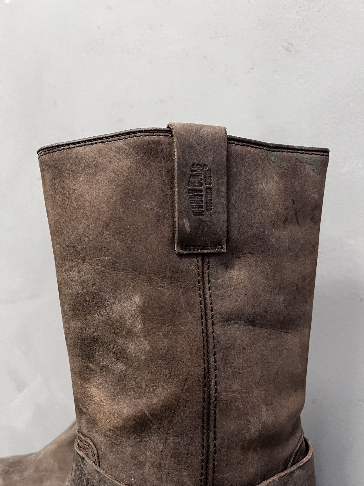 Western Rise 90s western cowboy brown leather boots harley davidson style Size US 11 / EU 44 - 7 Thumbnail