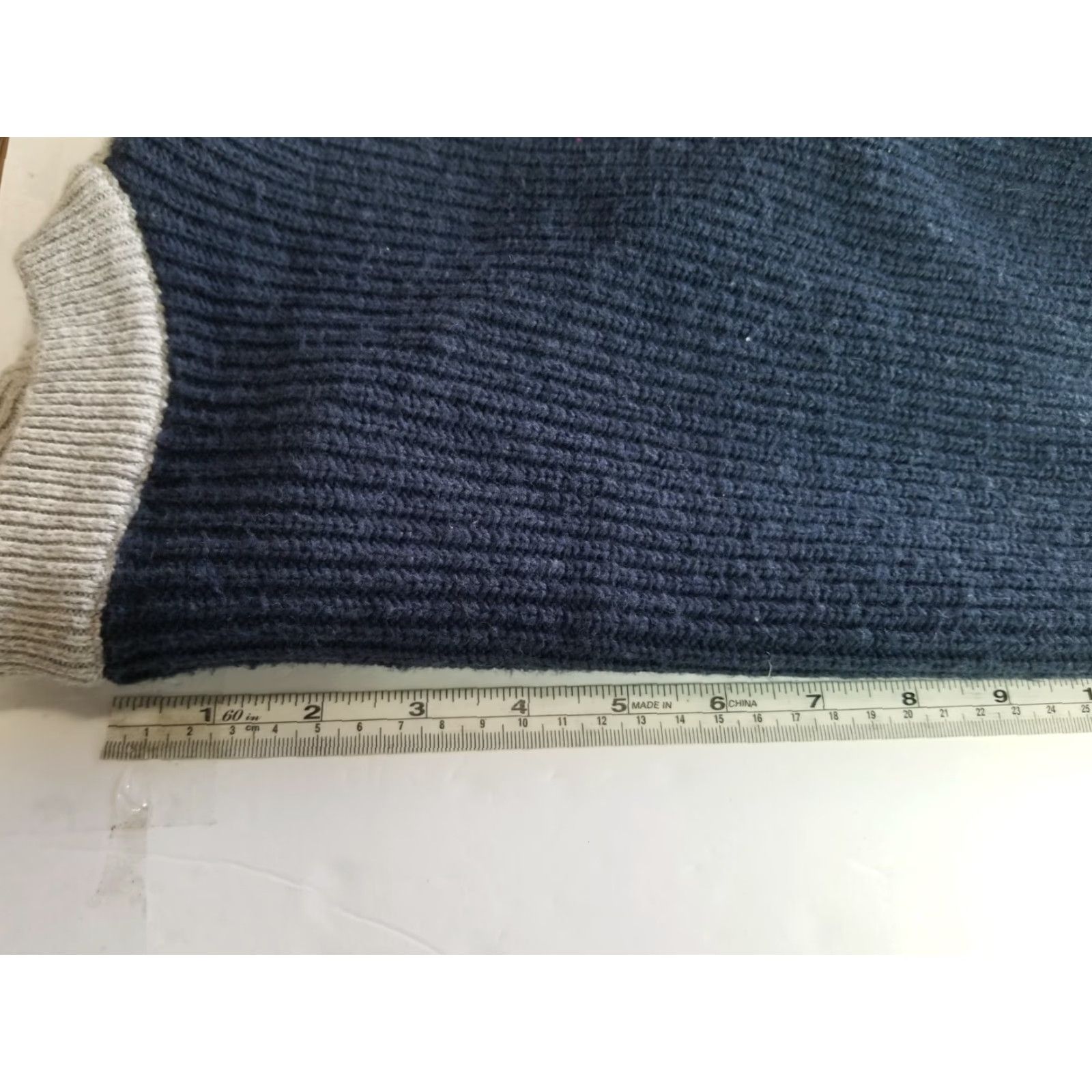 Madewell Madewell Sweater Womens XS Gray Blue Pullover Crewneck V-Neck Long Sleeve Striped Knit Stretch Regular Relaxed Cotton Viscose Polyamide Women Size XS / US 0-2 / IT 36-38 - 5 Thumbnail