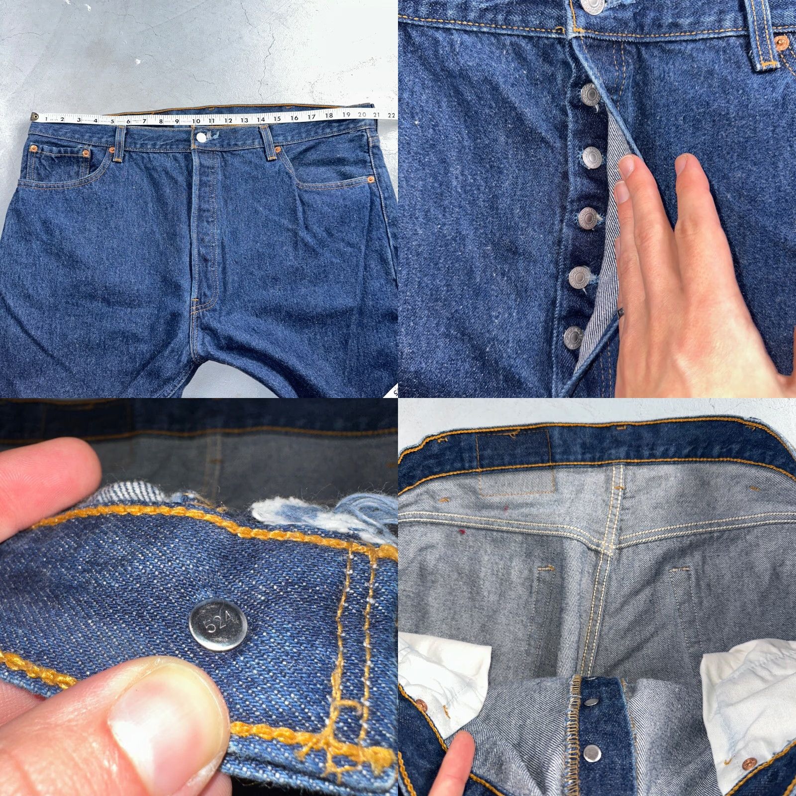 Levi's VINTAGE Levi's 501 Jeans 90s USA Straight Leg Mid Rise Dark Blue 44x34 Mens Size US 44 / EU 60 - 8 Thumbnail