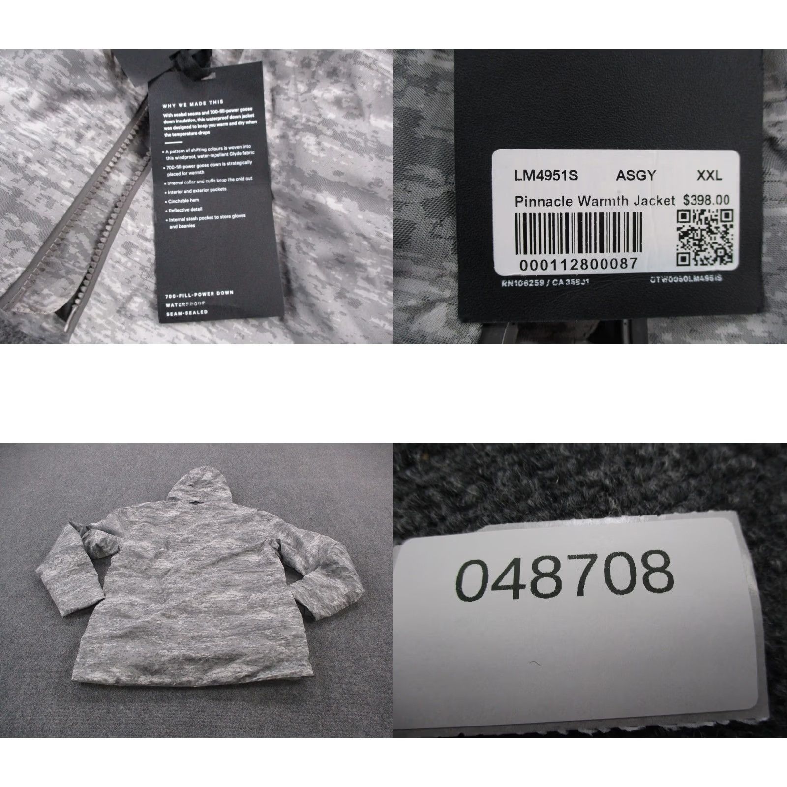 Lululemon Lululemon Jacket Men 2XL Camouflage Puffer Down Gray Zip Hooded Insulated Warmth LM4951 Size US XXL / EU 58 / 5 - 10 Thumbnail