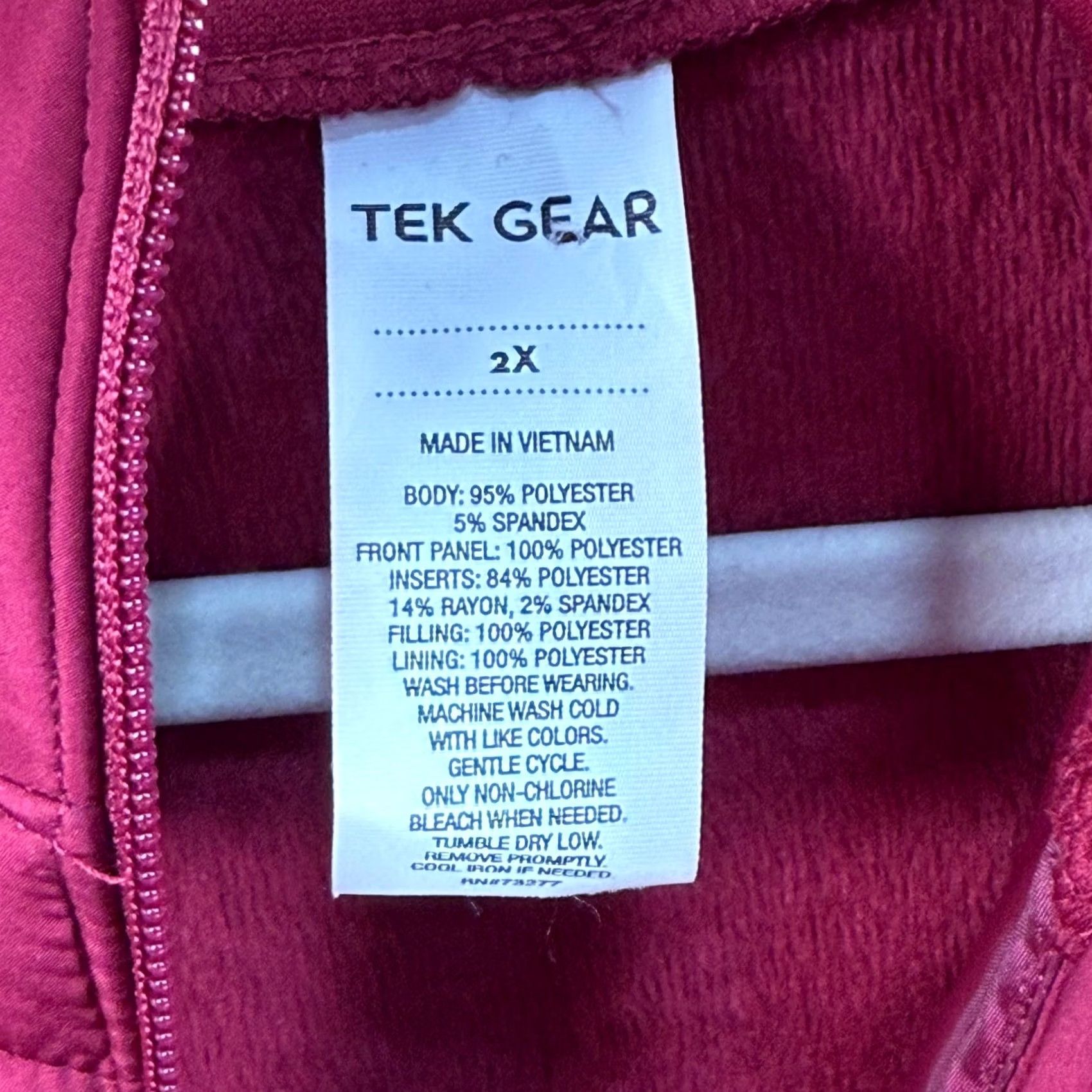 Tek Gear Tek Gear 2X Hybrid Puffer Jacket Quilted Fleece Lined Hood Active Mixed Media Jacket Womens Plus 2X Pink Size XXL / US 16-18 / IT 52-54 - 7 Thumbnail