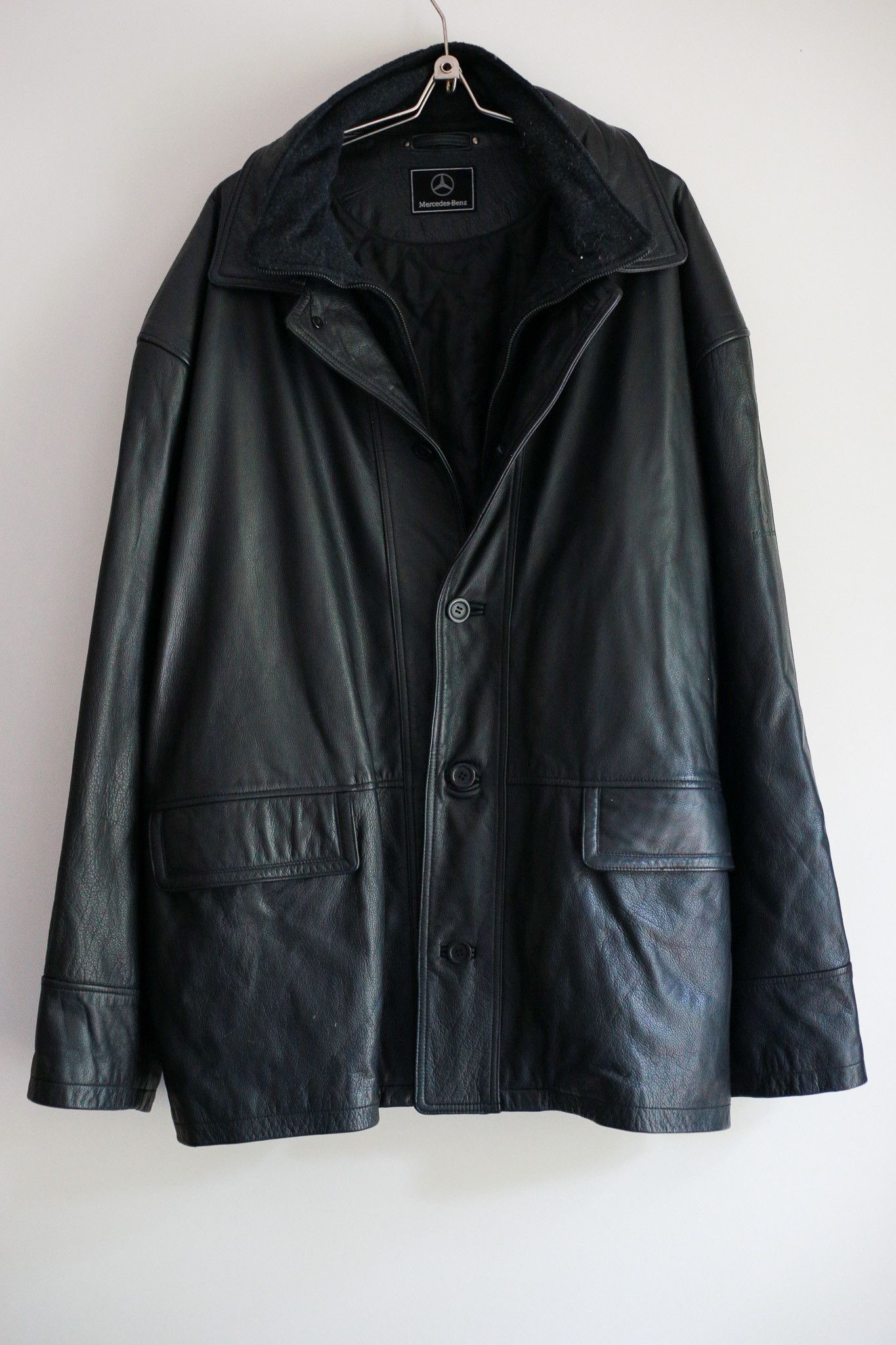 Mercedes-Benz Vintage Mercedes Benz Leather Wool Jacket Coat Size XXXL Size US XXL / EU 58 / 5 - 1 Thumbnail