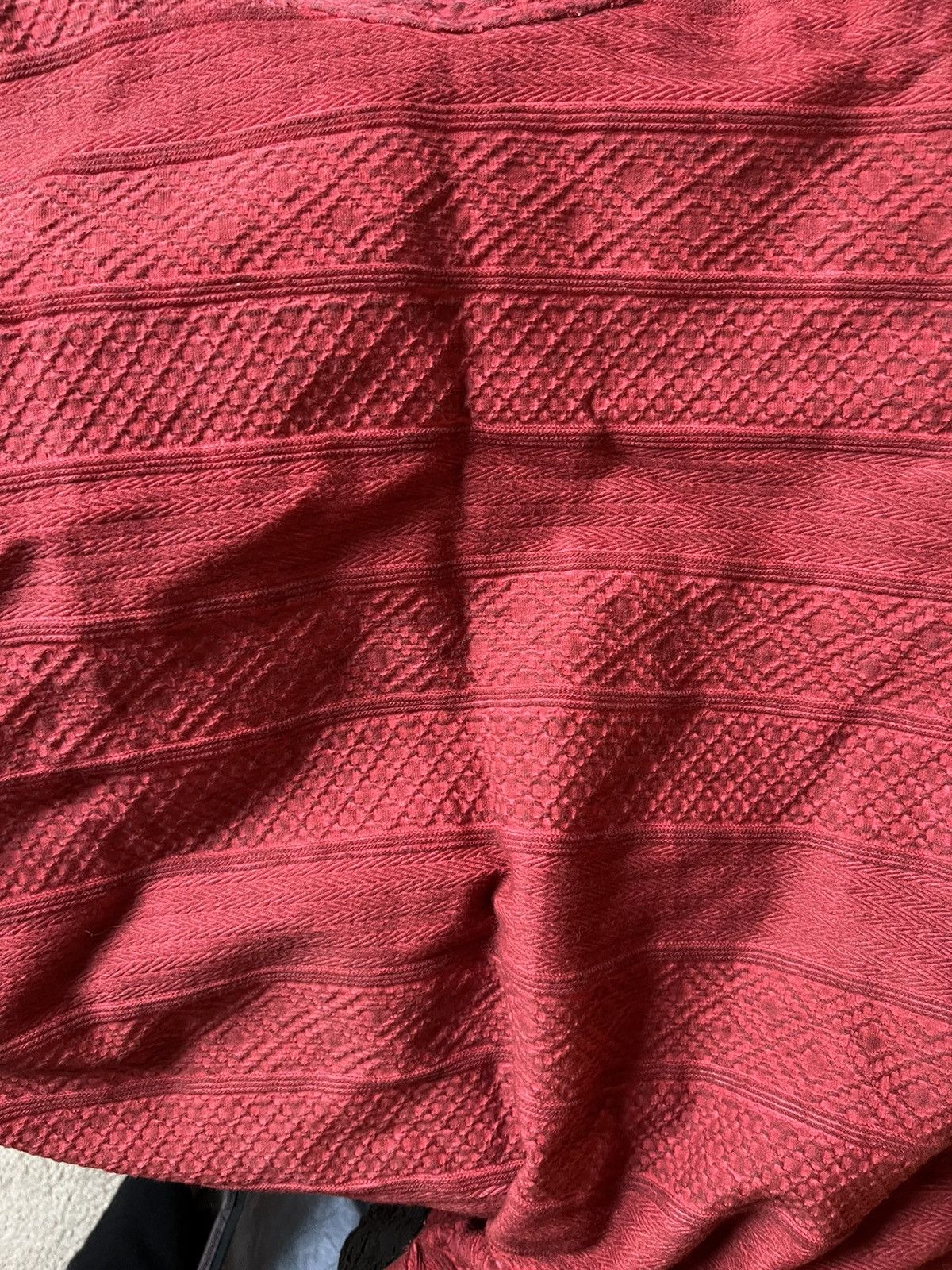 D.Hygen × Devoa D Hygen Cold-dye Jacquard Striped Layered T-Shirt redxblack Size US M / EU 48-50 / 2 - 6 Thumbnail