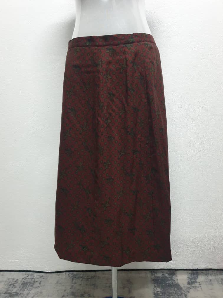 Burberry Vintage Burberry Liberty burgendy Skirt Size 31" - 1 Thumbnail