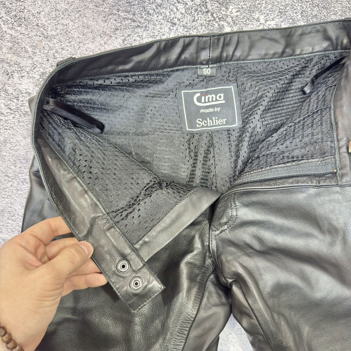 Genuine Leather Cima Schlier Black Genuine Leather Pants 50 size (33) Size US 32 / EU 48 - 6 Thumbnail