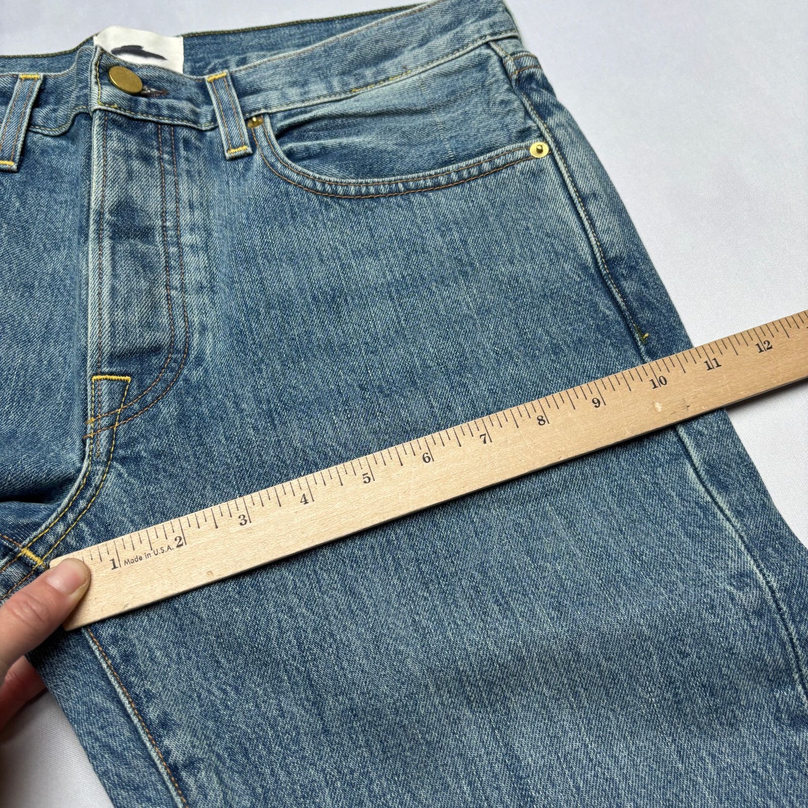 Sid Mashburn $185 Sid Mashburn Light Wash Denim 32x32 Slim Straight Jeans Size US 32 / EU 48 - 7 Thumbnail