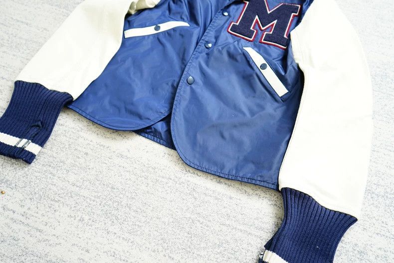 Comme des Garcons Comme des Garcons Cowskin sleeve splicing baseball jacket Size US S / EU 44-46 / 1 - 4 Thumbnail