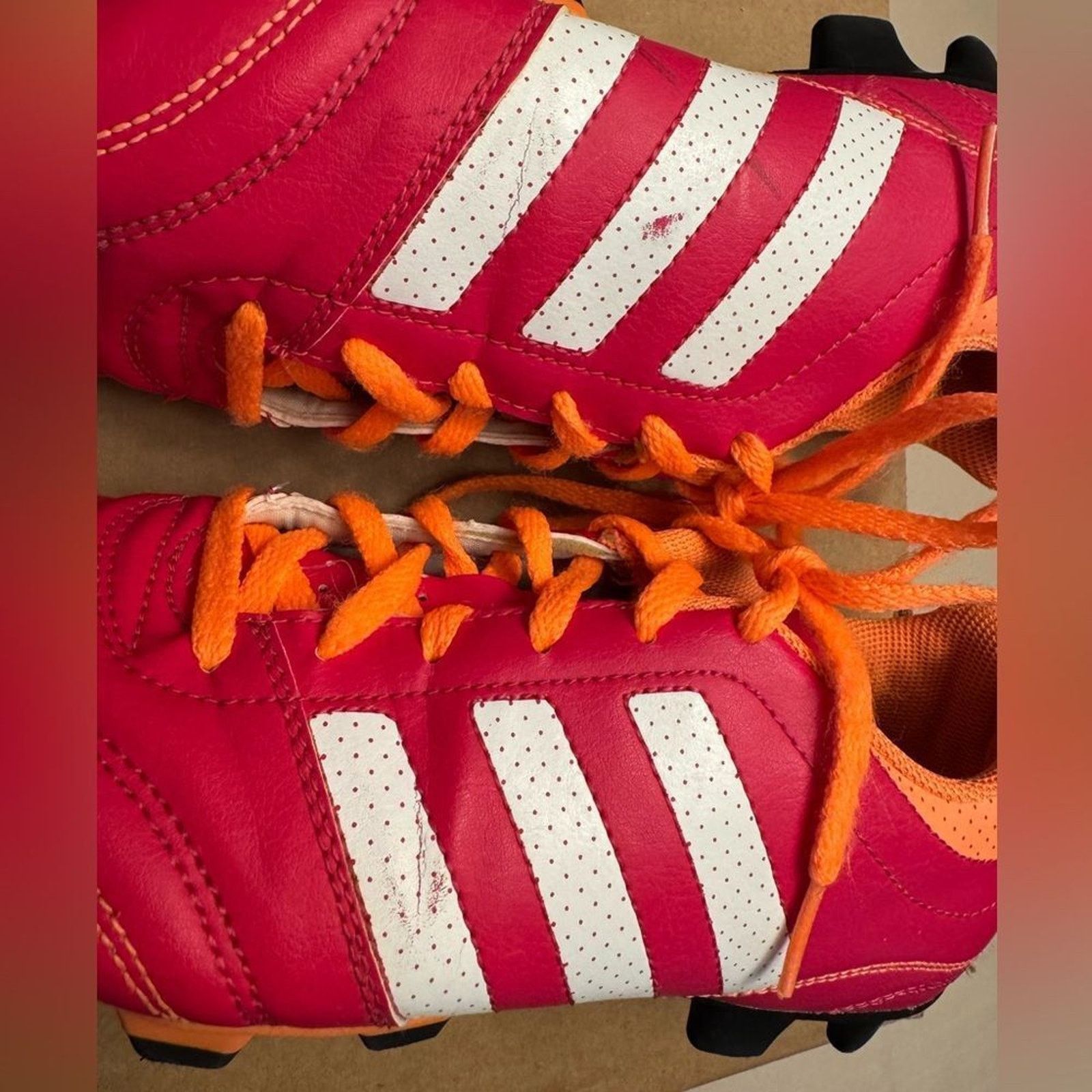 Adidas Adidas Pink Orange Soccer Shoes cleats 7.5 athletic sport Size US 7.5 / IT 37.5 - 10 Thumbnail