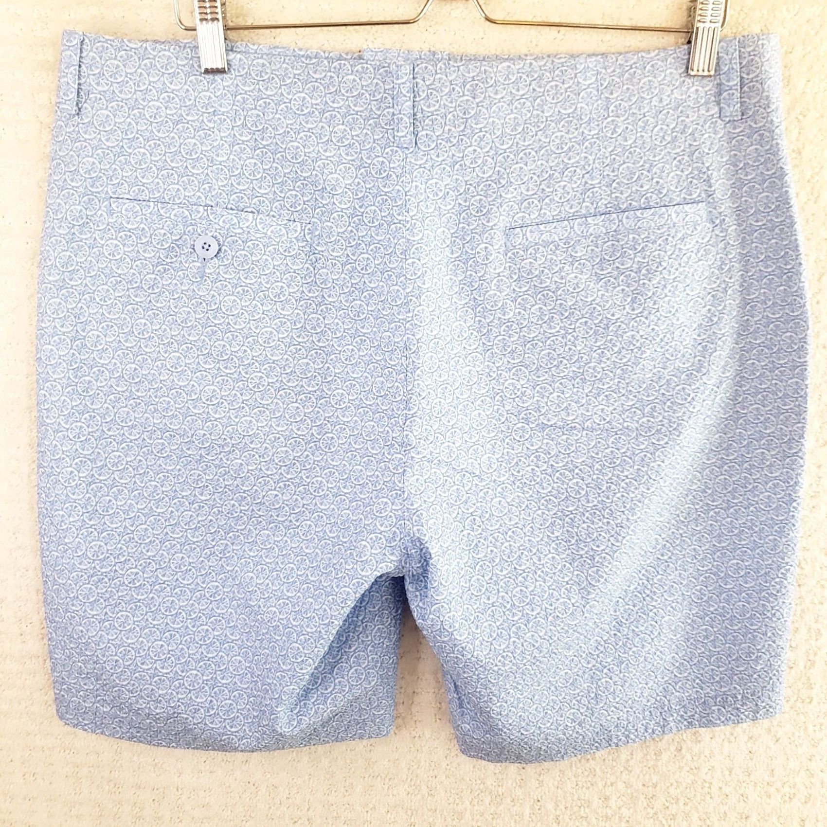 Vintage Pro Tour Mens 38x10 Blue Geometric Polyester Shorts Stretch Chino Casual Golf 10 Inseam Zip Flat Front Mid Rise Mens Size US 38 / EU 54 - 5 Thumbnail