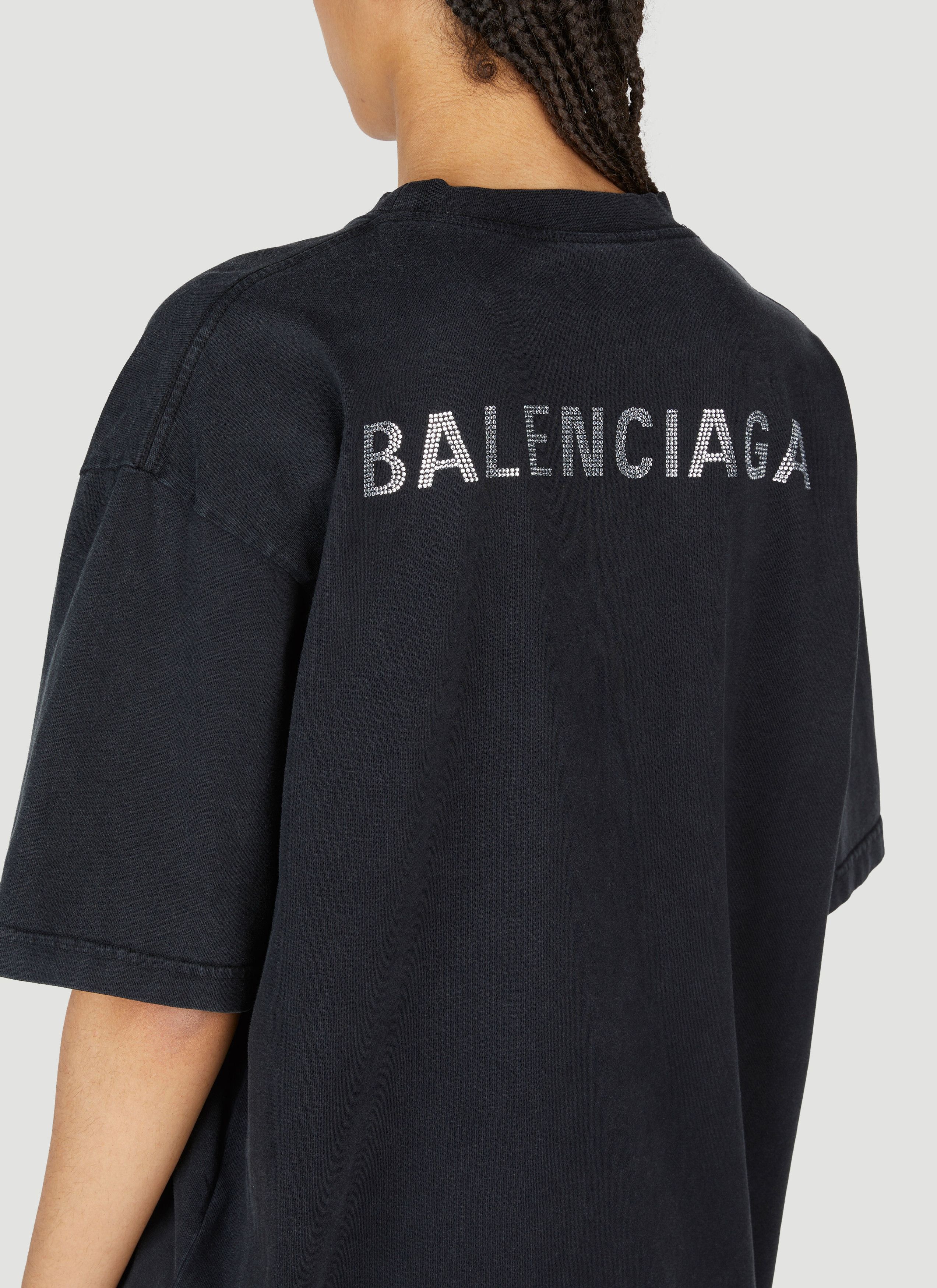 Balenciaga o1mt1gz0225 Back T-Shirt Large Fit in Black Size XXS / US 00 / IT 34 - 5 Thumbnail