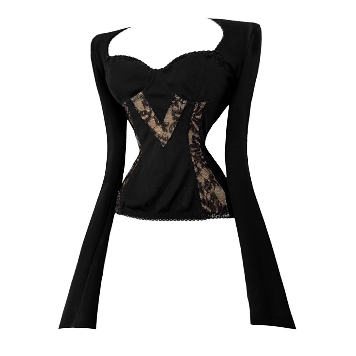 Dolce & Gabbana Dolce & Gabbana Black Lace Corset Top Size L / US 10 / IT 46 - 1 Thumbnail