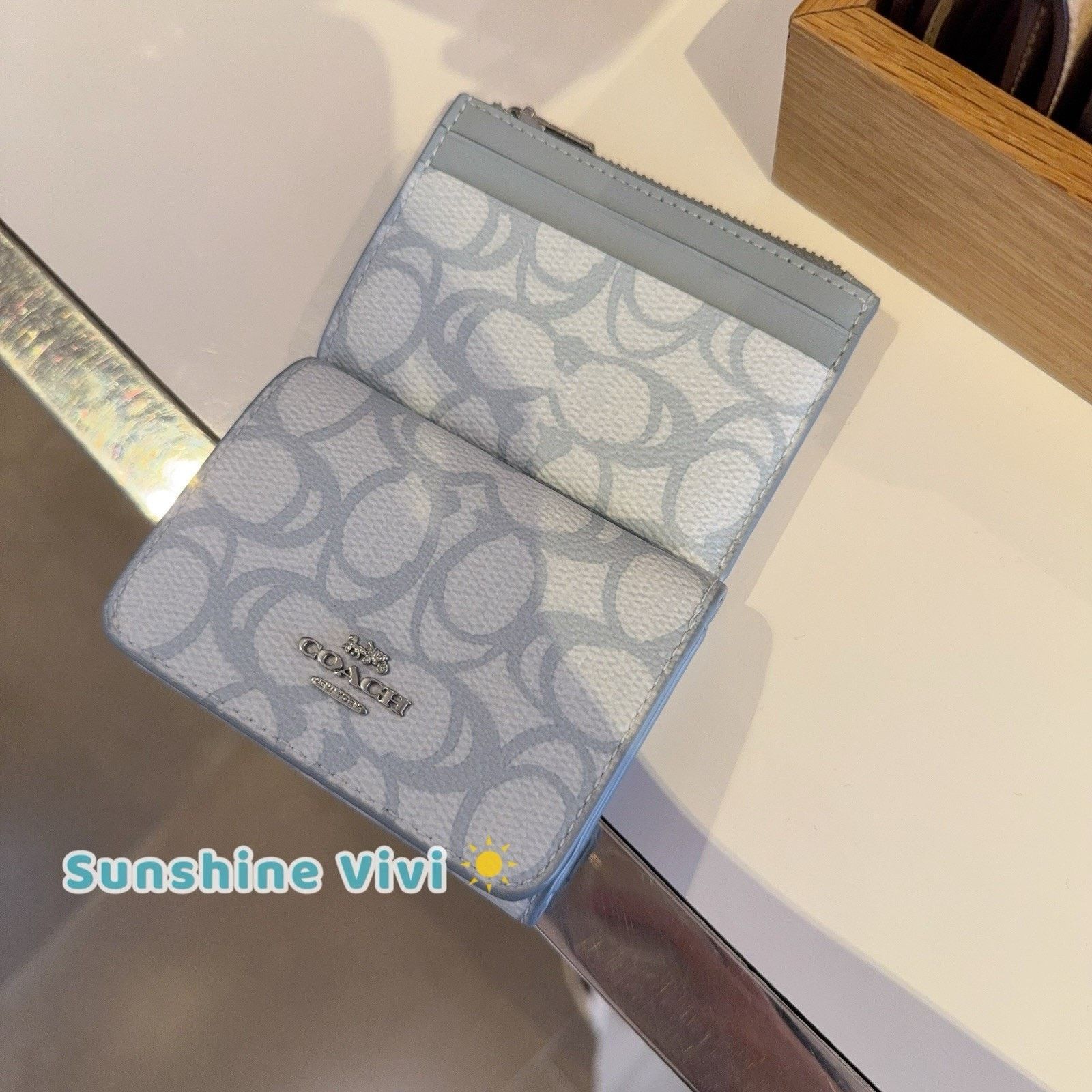 Coach NWT Coach Card Holder Wallet Sketch Signature Canvas CZ034 Size ONE SIZE - 5 Thumbnail
