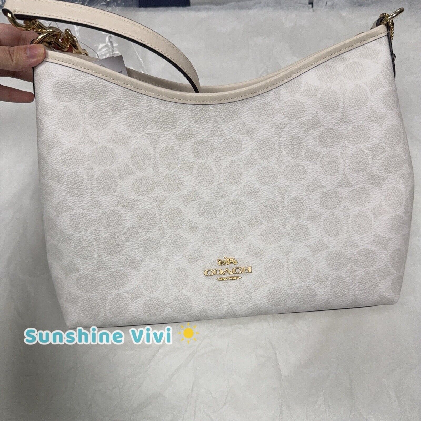 Coach NWT Coach Laurel Shoulder Bag CV975 White /Chalk Size ONE SIZE - 11 Thumbnail
