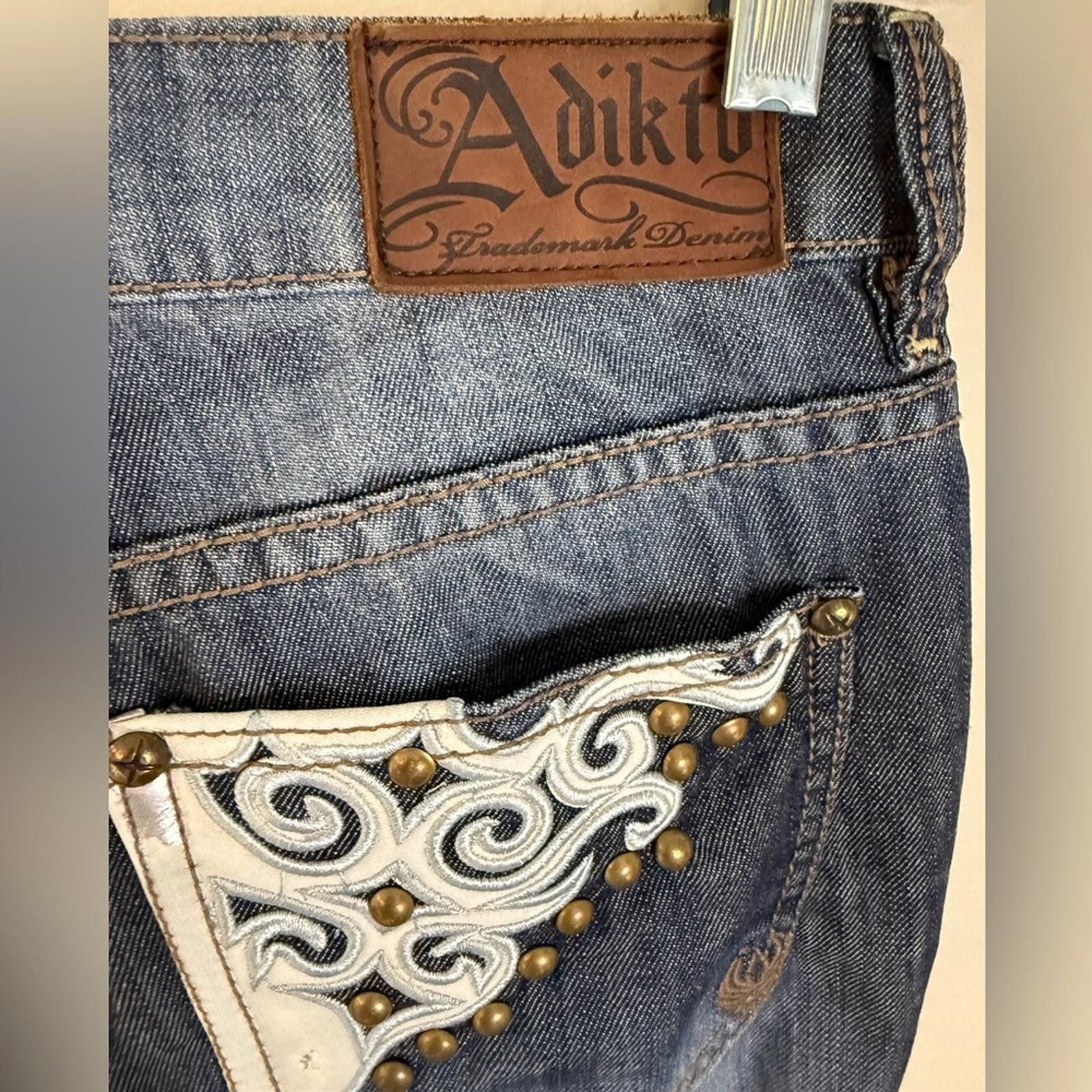 Other Adiktd distressed straight leg denim jeans lace studs 4/28” Size 27" / US 4 / IT 40 - 4 Thumbnail