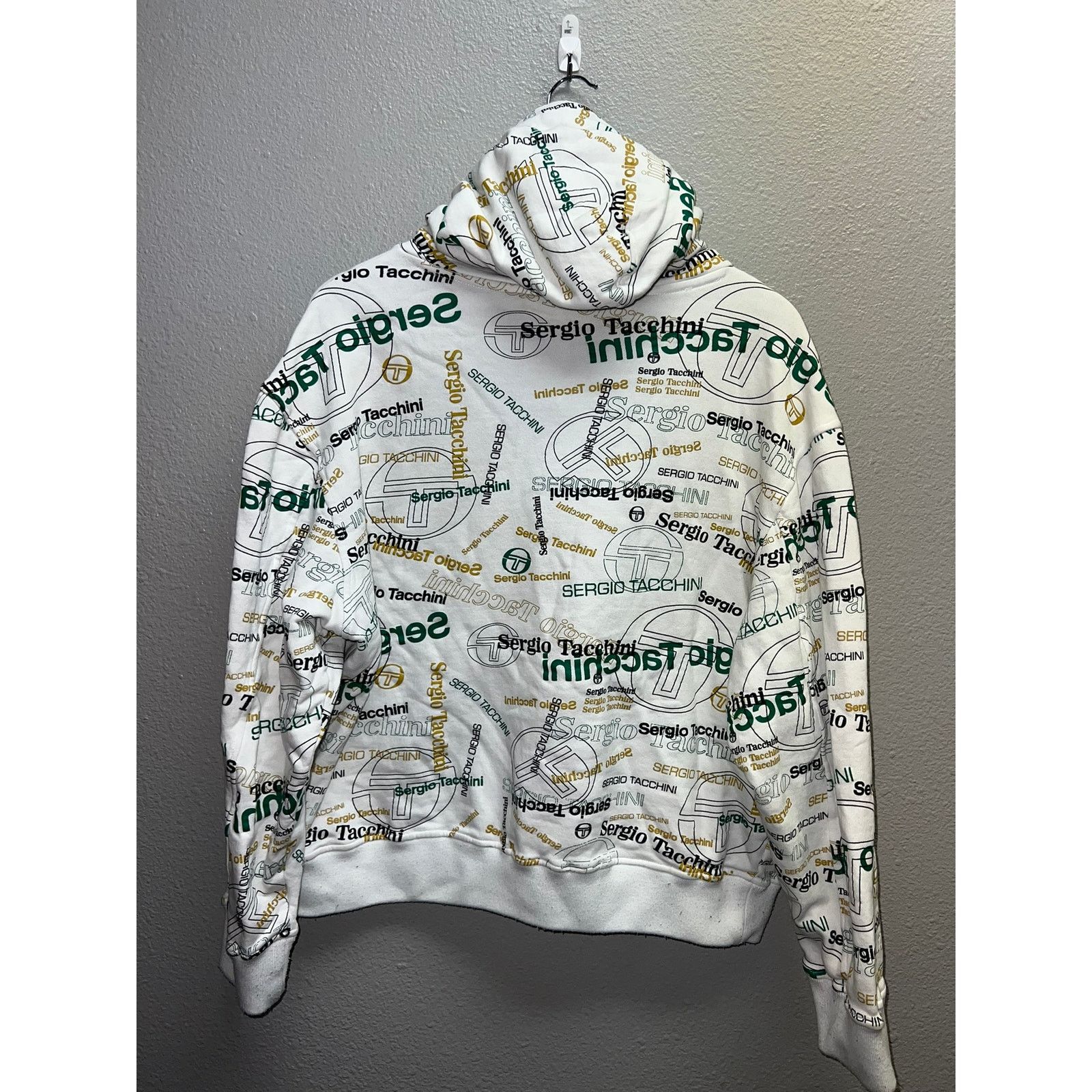 Vintage Womens Sergio Tacchini Hoodie Pullover Jacket AOP Logo Large Size L / US 10 / IT 46 - 7 Thumbnail