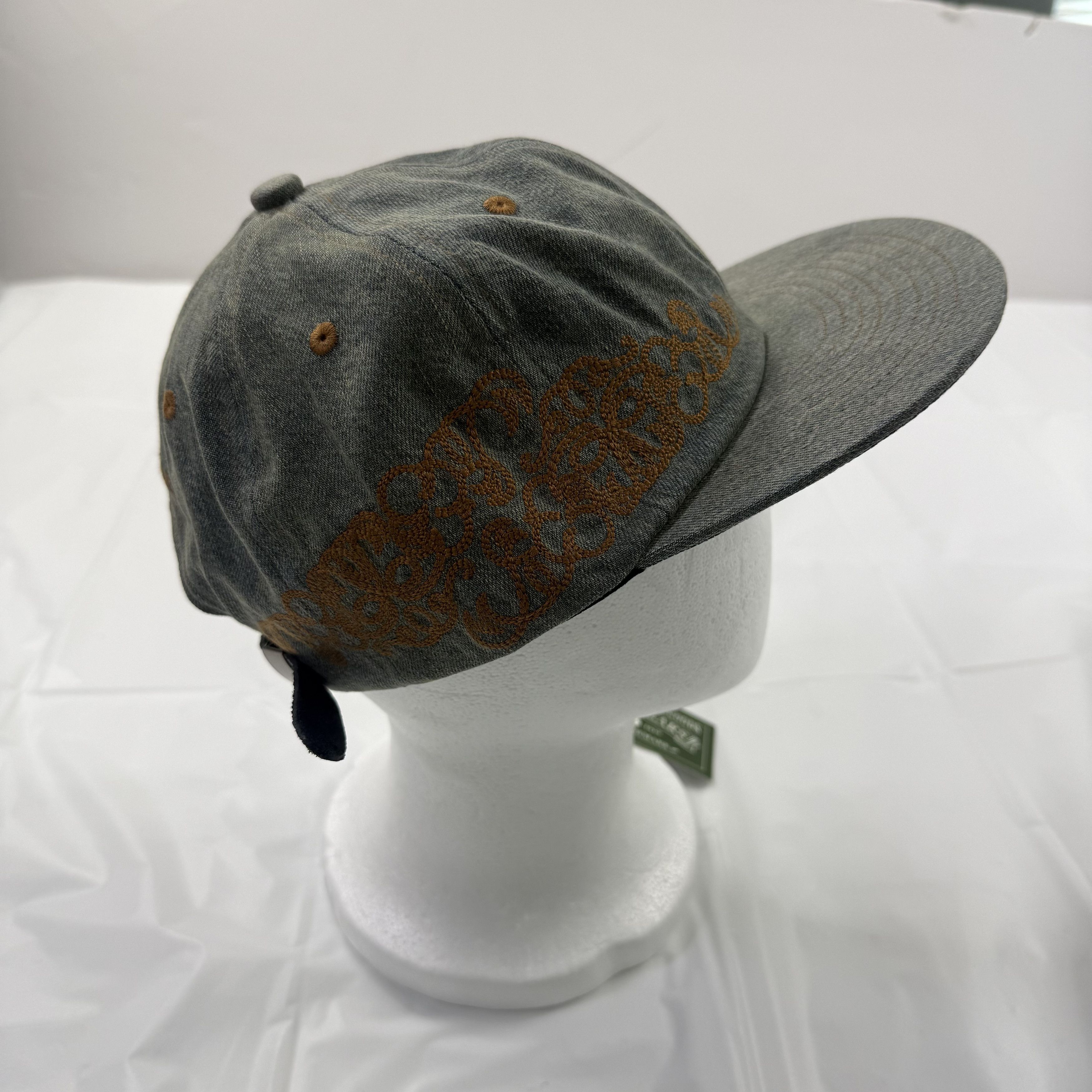 DENIM TEARS Denim Tears Blue Washed Denim Embroidered Strapback Hat Size ONE SIZE - 2 Thumbnail
