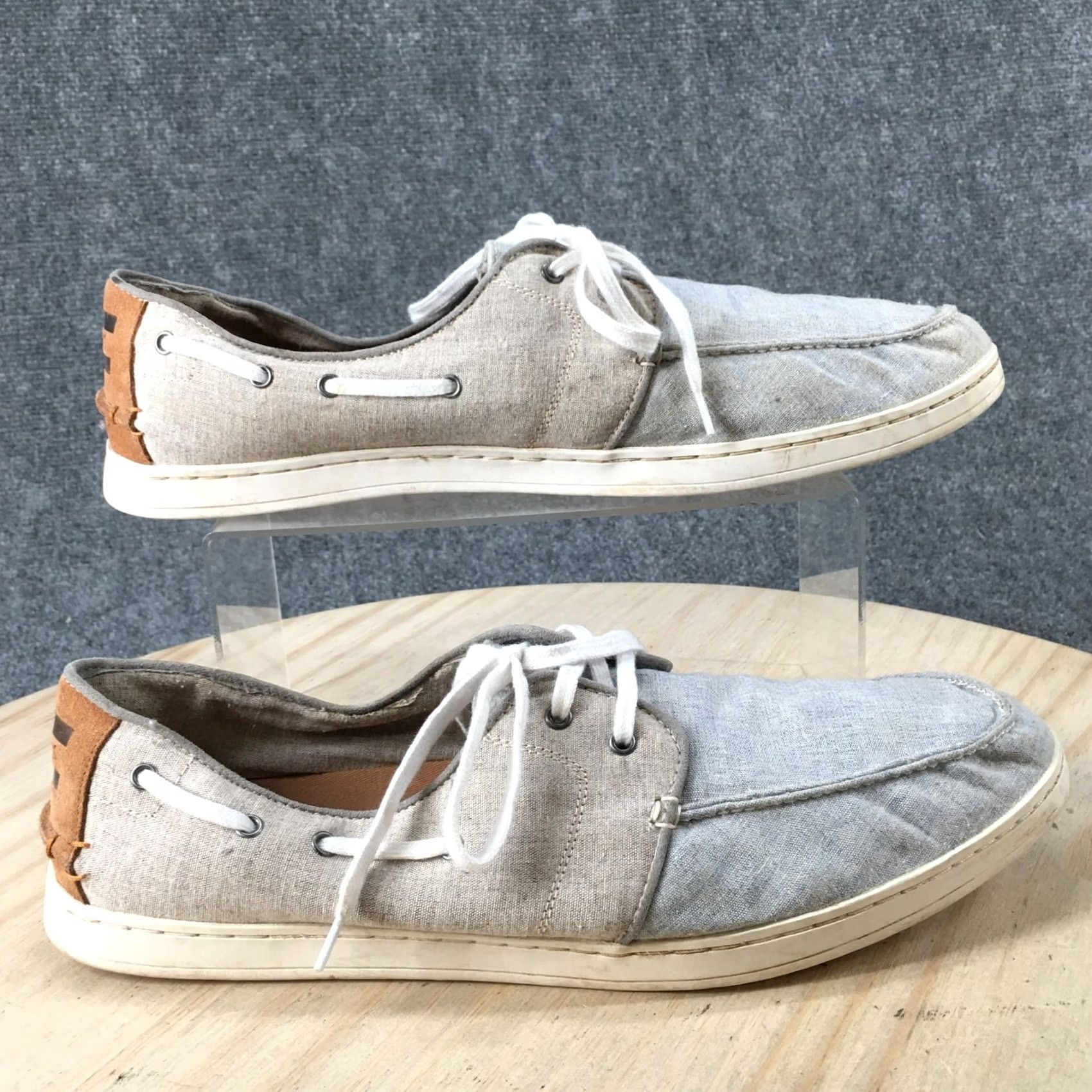 Toms TOMS Mens 13 Boat Gray Canvas Lace Up Casual Comfort Boat Shoe Flats 141215 Size US L / EU 52-54 / 3 - 2 Thumbnail