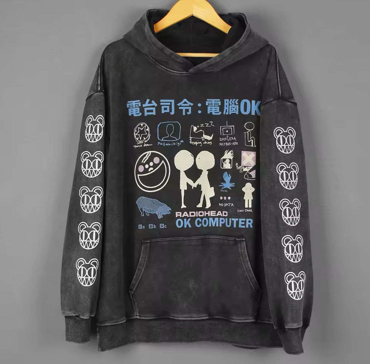 Designer × Japanese Brand Japanese Cartoon Print Hoodie Washed Black Size US L / EU 52-54 / 3 - 1 Thumbnail