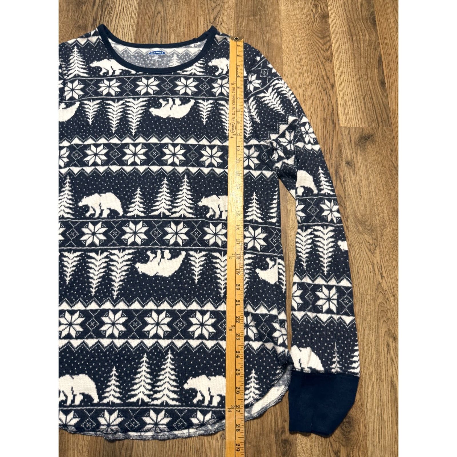 Old Navy VINTAGE Old Navy Shirt Womens 2XL Tall Blue White Long Sleeve Printed Thermal Casual Fall Spring Summer Winter Womens Size XXL / US 16-18 / IT 52-54 - 7 Thumbnail