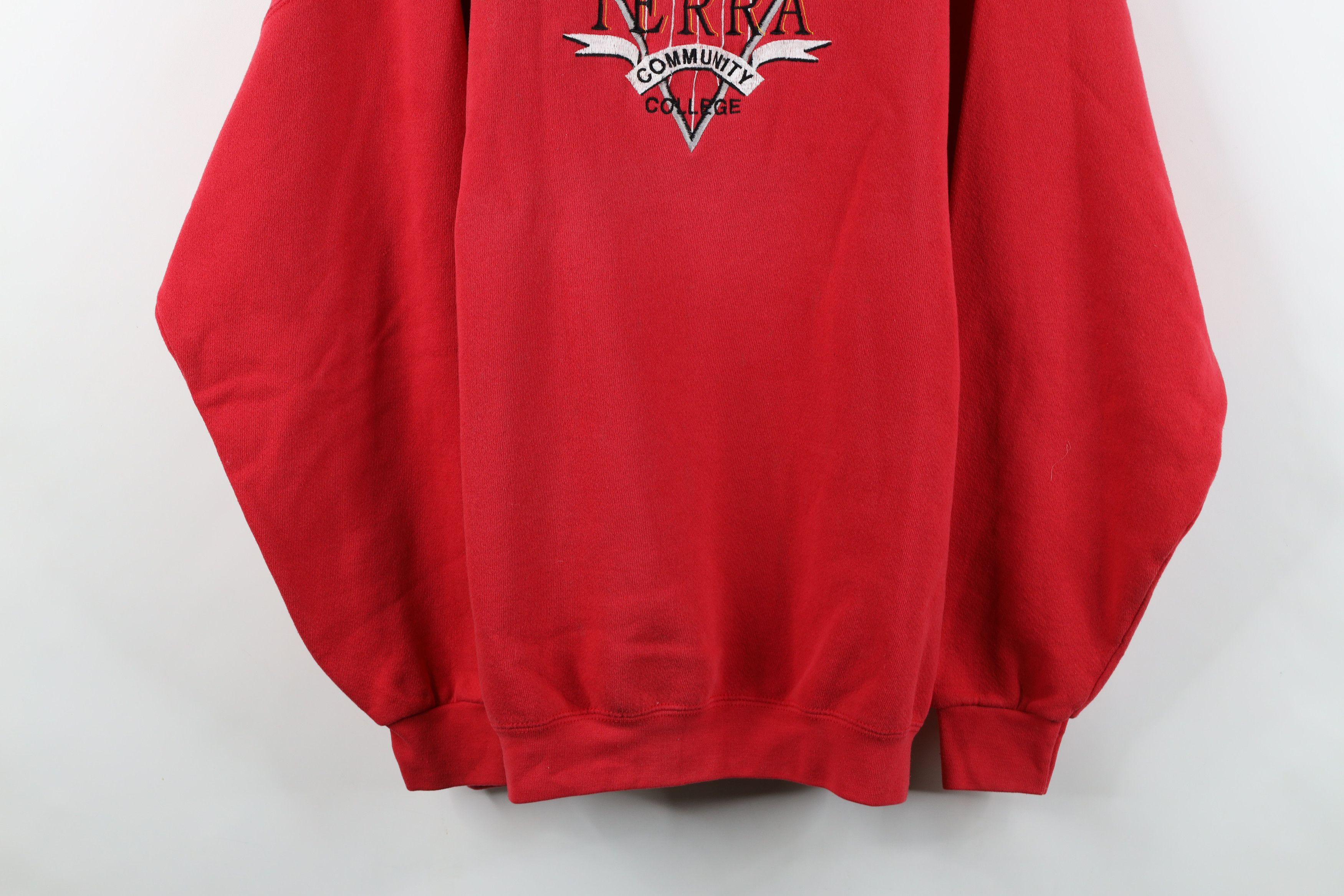 Vintage Vintage 90s Terra Community College Sweatshirt USA Red Size US XXL / EU 58 / 5 - 3 Thumbnail
