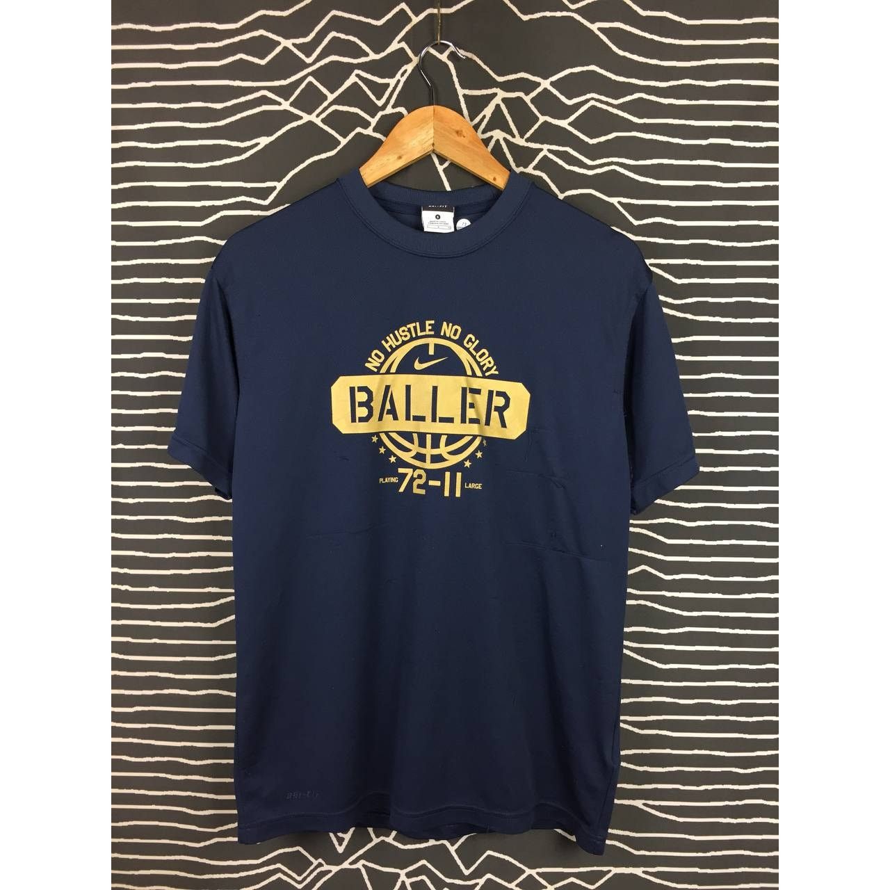 Nike × Vintage Nike Basketball No Hustle No Glory Dri-Fit Tee Size US S / EU 44-46 / 1 - 1 Thumbnail
