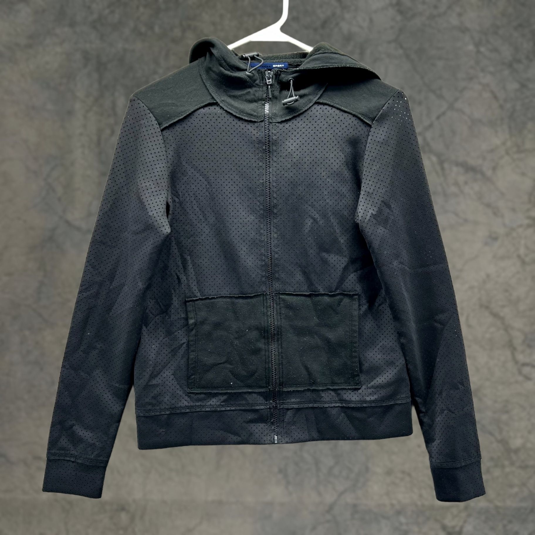 Elie Tahari VINTAGE Elie Tahari Sport Hoodie Womens XS Black Full Zip Perforated Athletic Jacket Size XS / US 0-2 / IT 36-38 - 1 Thumbnail
