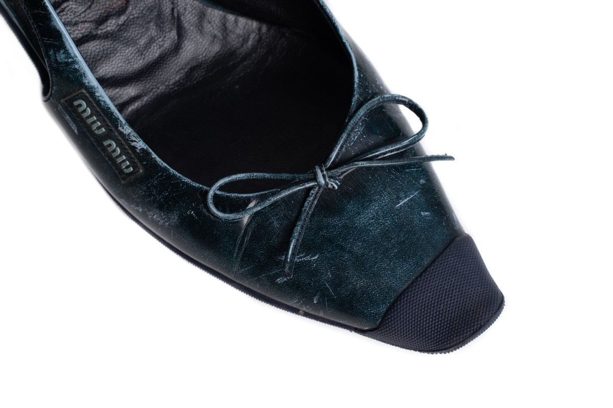 Miu Miu Miu Miu S/S2000 Leather Mules in Blue Size US 7 / IT 37 - 9 Thumbnail