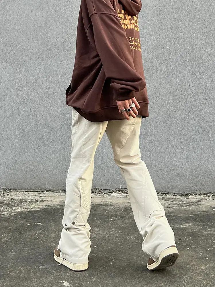 Japanese Brand Micro flared button casual pants Size US 32 / EU 48 - 5 Thumbnail