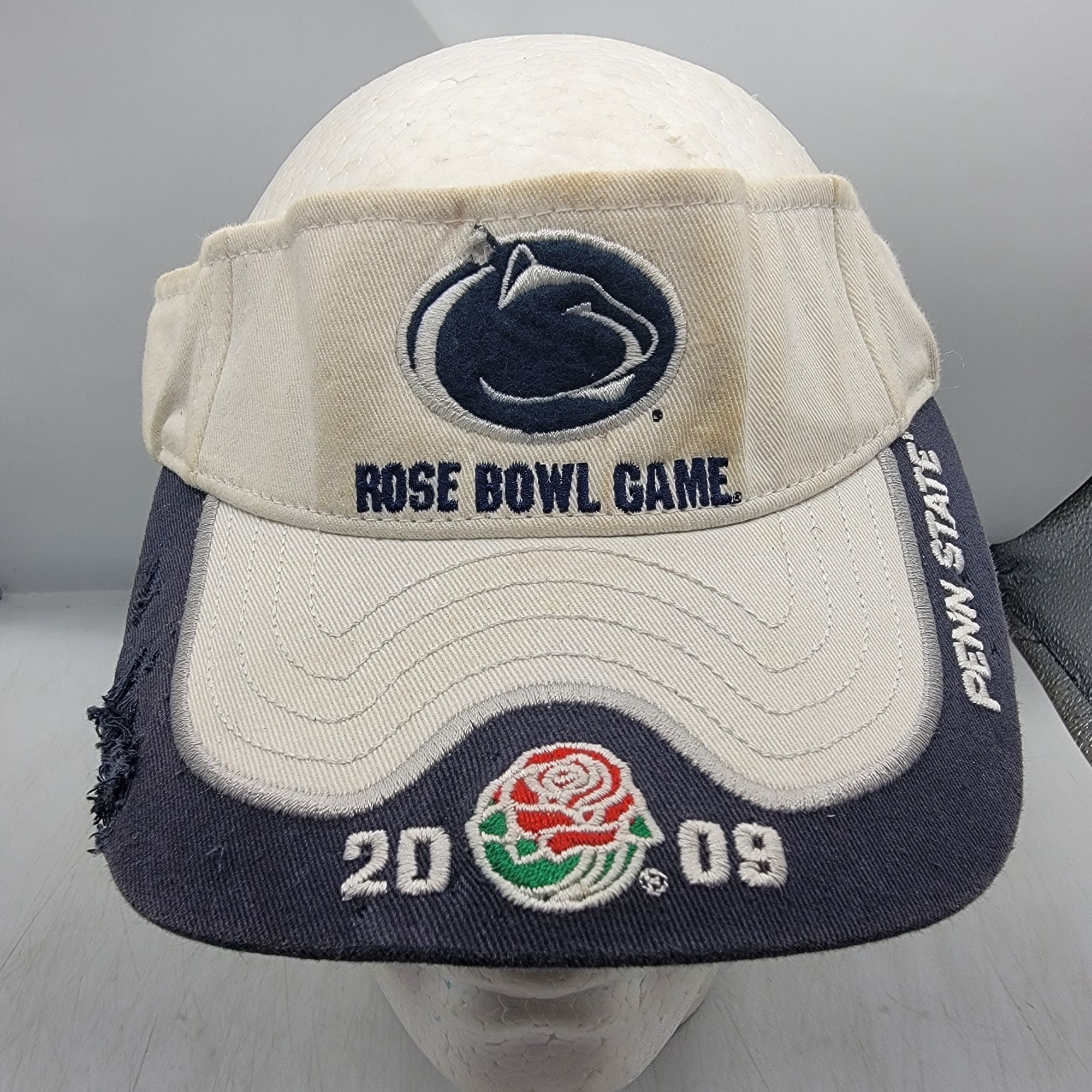 Other 2009 Rose Bowl Penn State Adults White Blue Visor Hat Gameda Size ONE SIZE - 1 Thumbnail